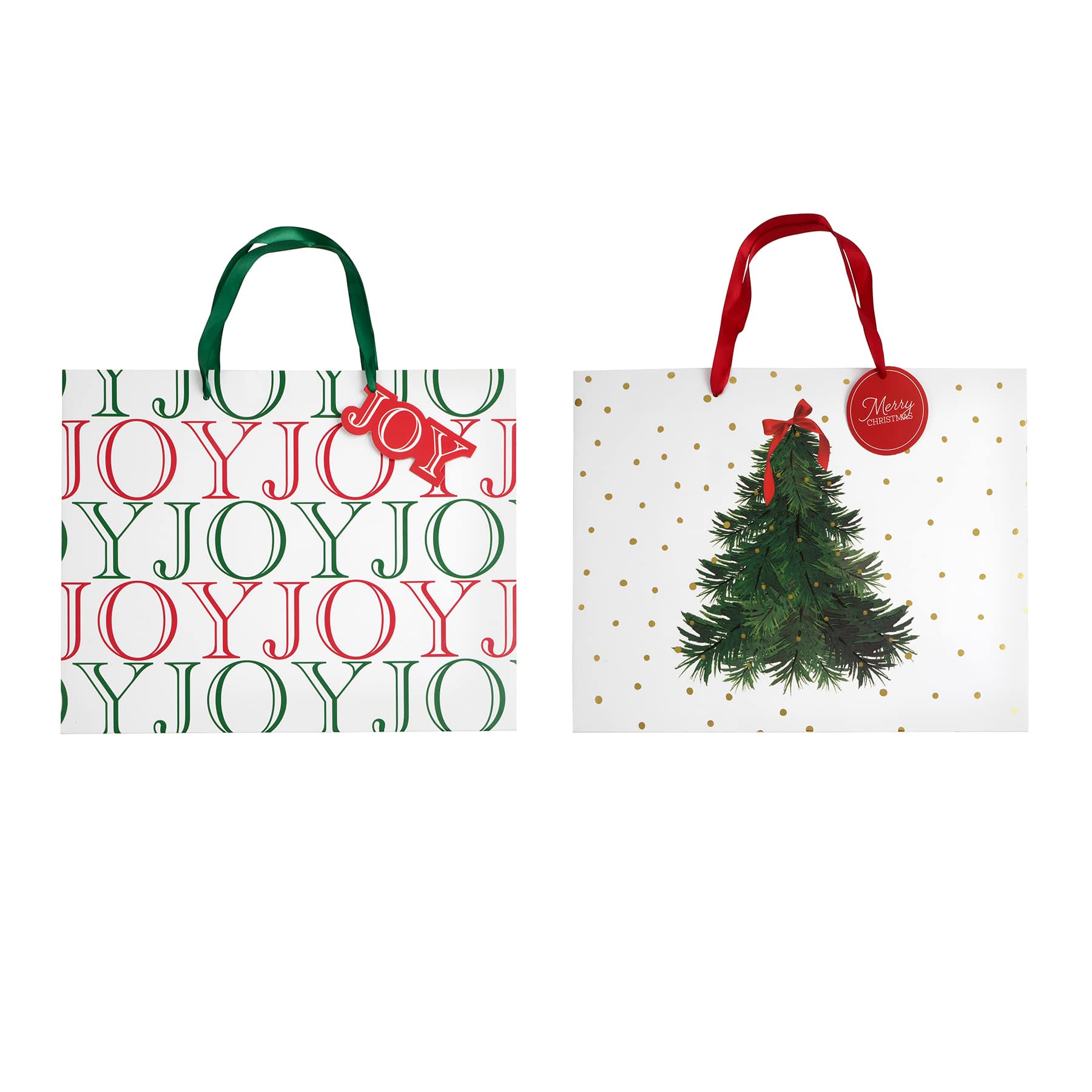 Large Joy &#x26; Tree Gift Bags, 2ct. by Celebrate It&#x2122; Christmas