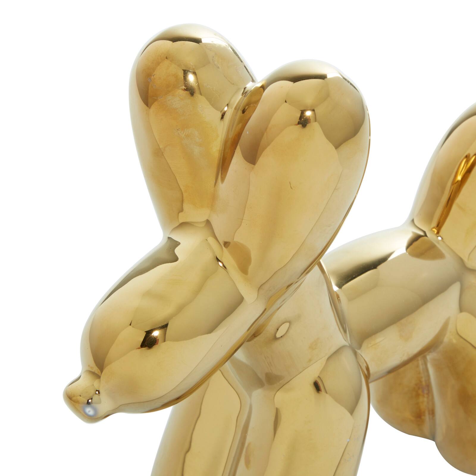 CosmoLiving by Cosmopolitan Gold Ceramic Glam Sculpture, Dog 7" x 7" x 3"