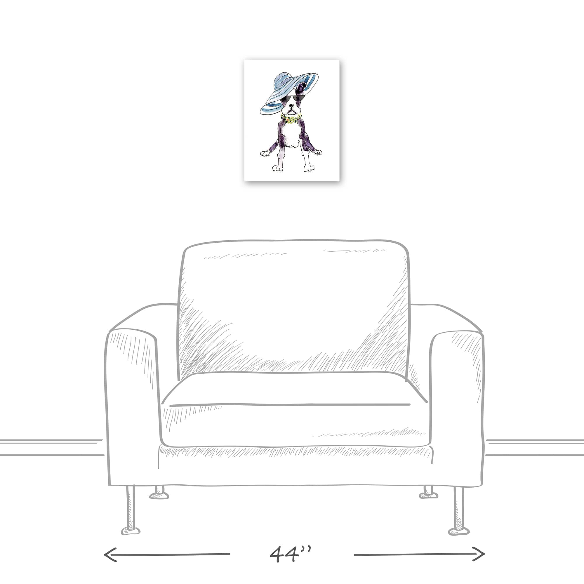 Cute Fashion Hat Dog 1 Canvas Wall Art