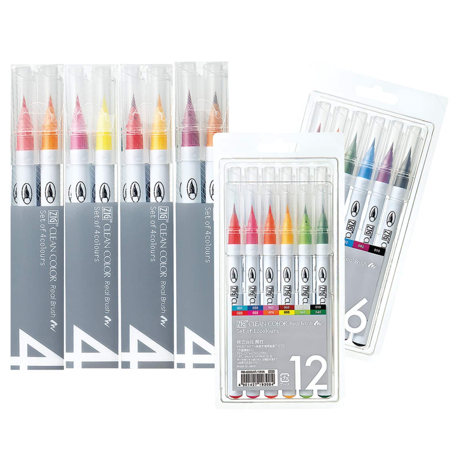 Kuretake Zig&#xAE; Clean Color Real Brush&#x2122; 6 Color Marker Set