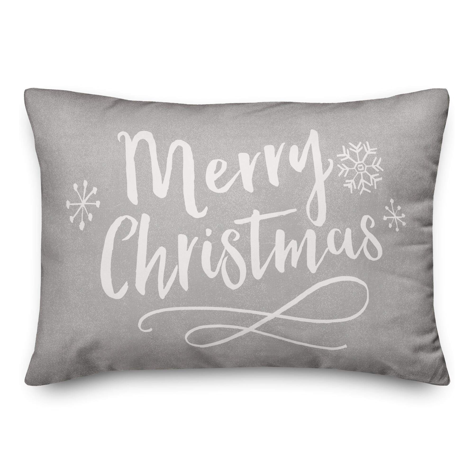 Merry Christmas Script 20&#x22; x 14&#x22; Spun Poly Pillow