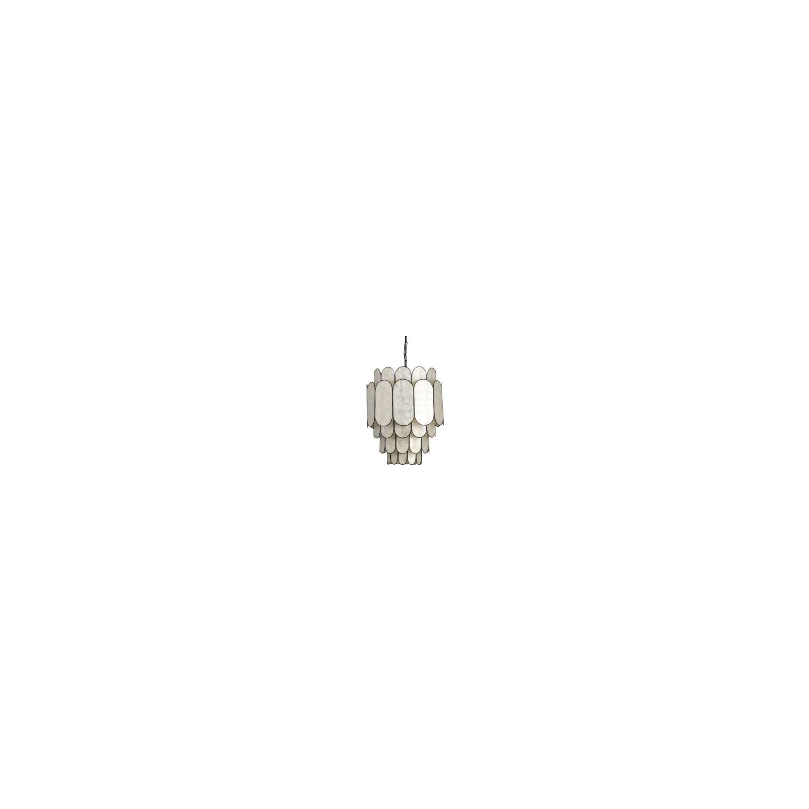 Hello Honey&#xAE; Black Finish Laminated Capiz Tiered Chandelier
