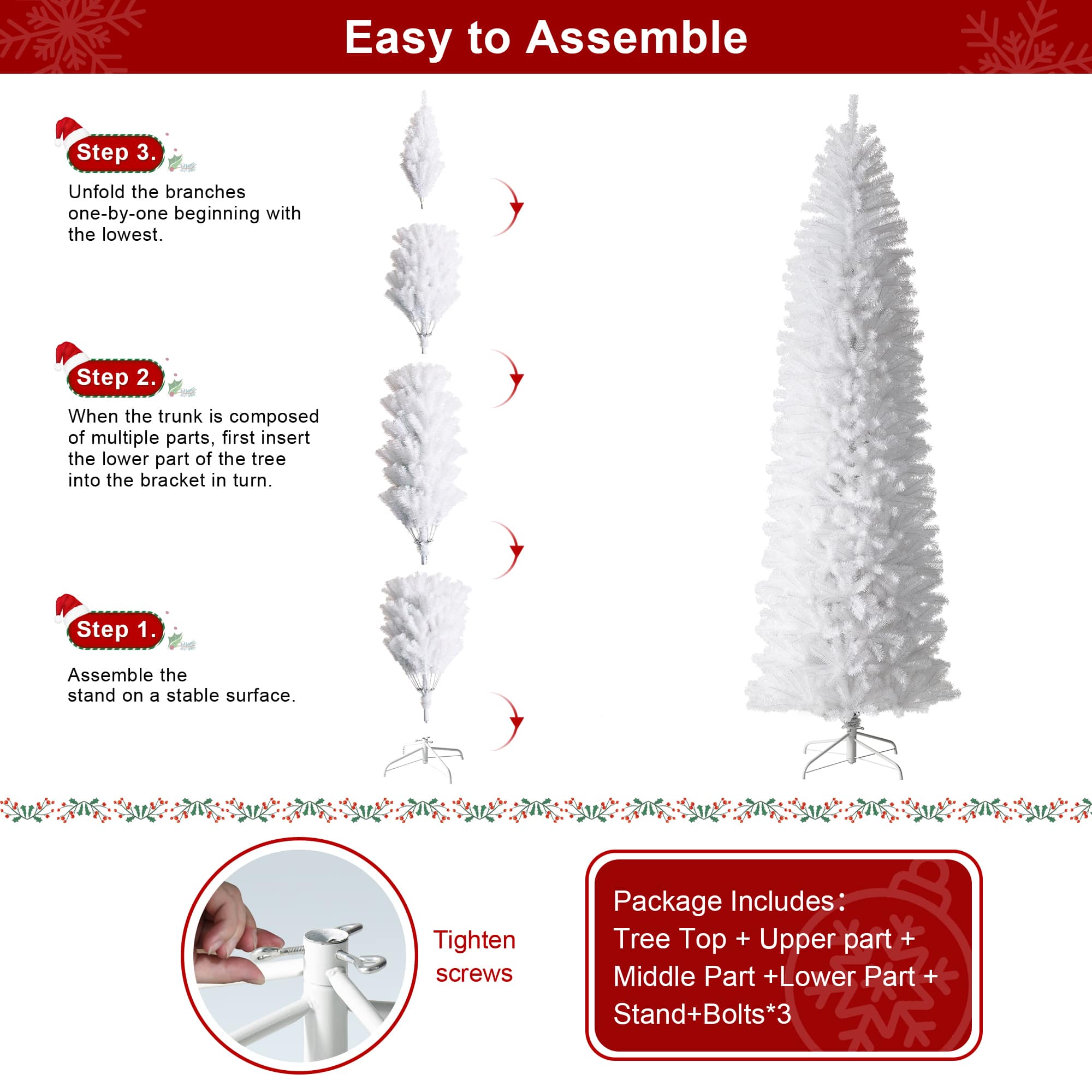 9ft. Unlit White Pencil Tinsel Artificial Christmas Tree