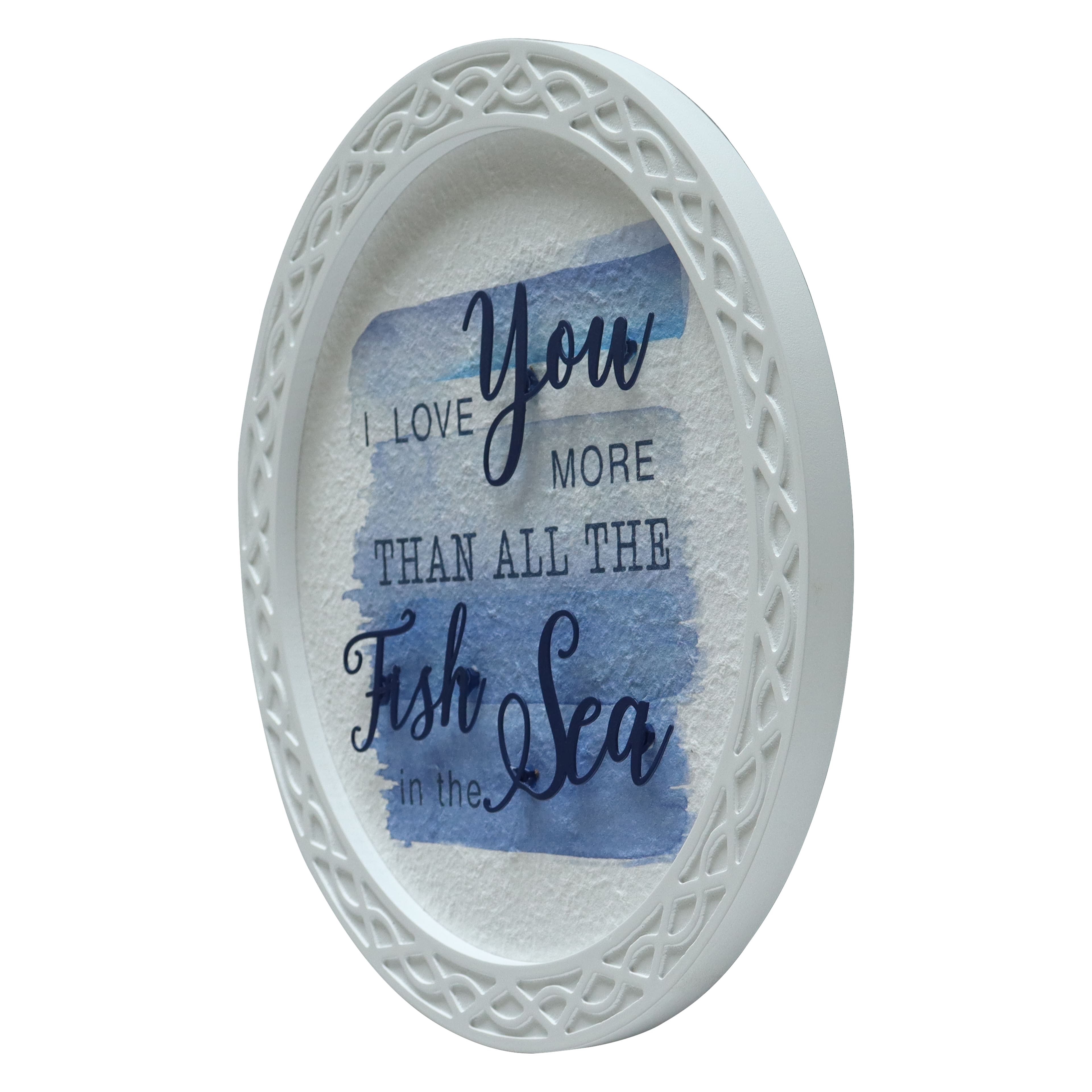 Blue &#x26; White Round Fish in the Sea Wall Sign by Ashland&#xAE;