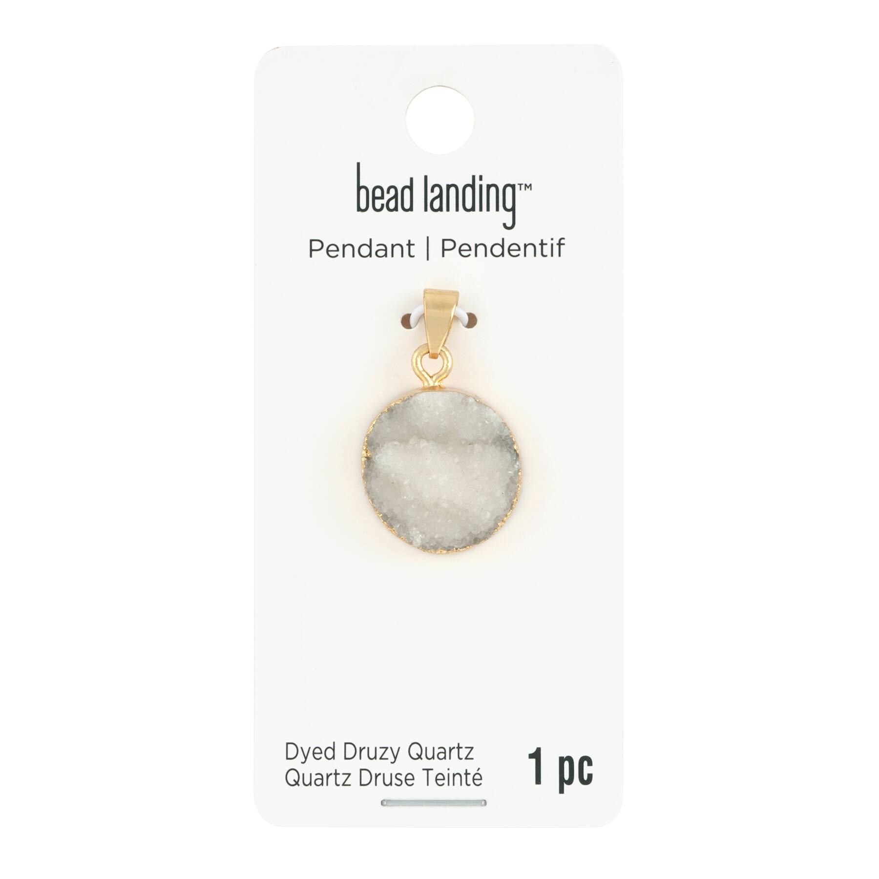 Dyed Druzy Quartz Round Pendant by Bead Landing™