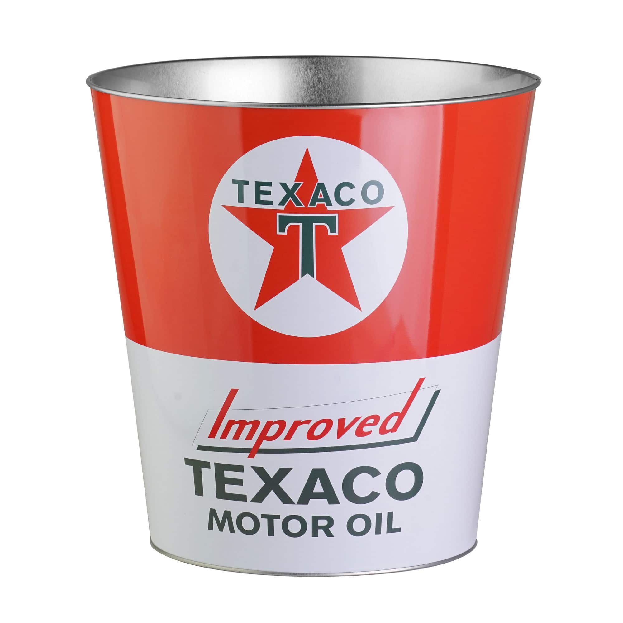 American Art D&#xE9;cor&#x2122; 11&#x22; Texaco Motor Oil Decorative Metal Trash Can