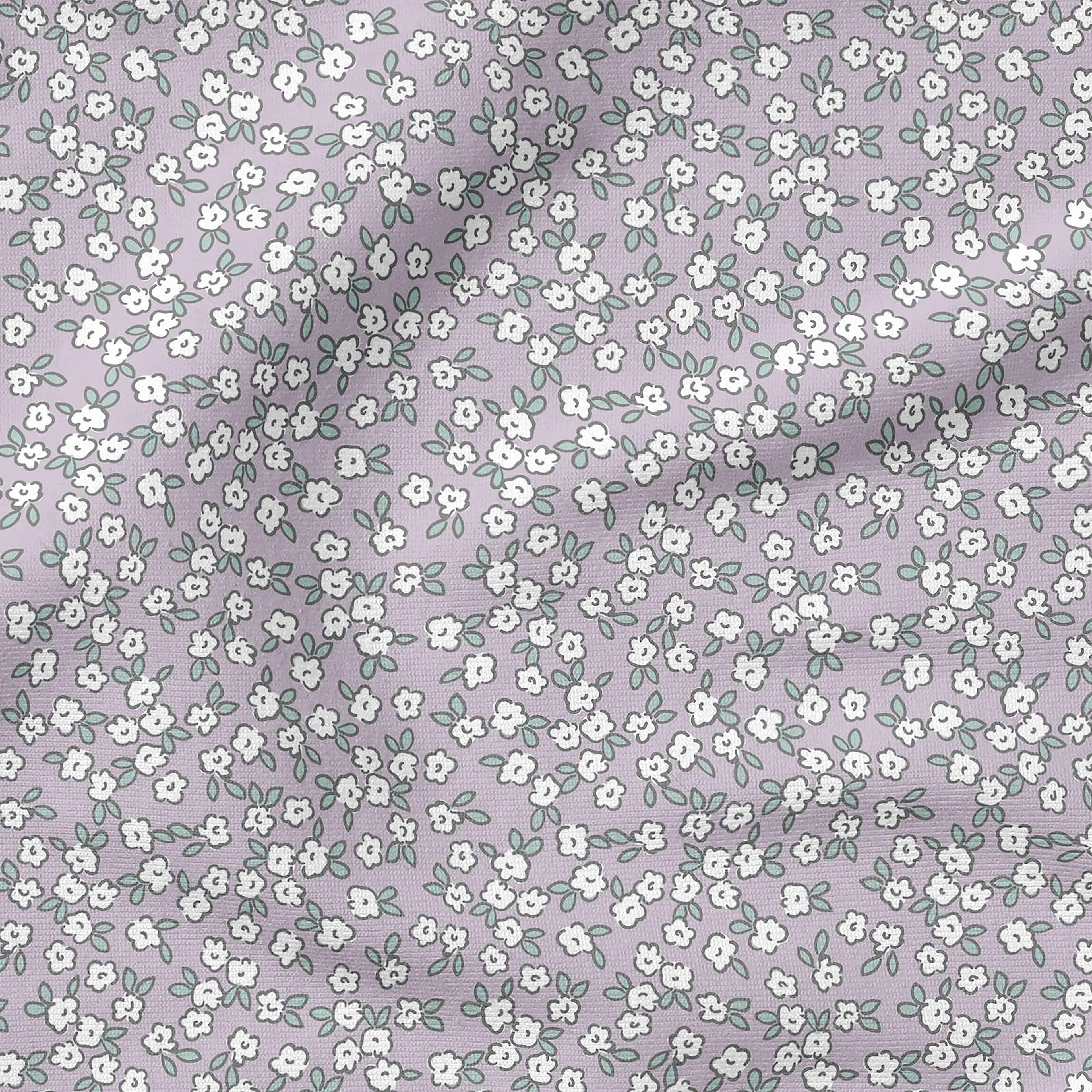 Fabric Editions Purple Peekaboo Blooms Cotton Fabric
