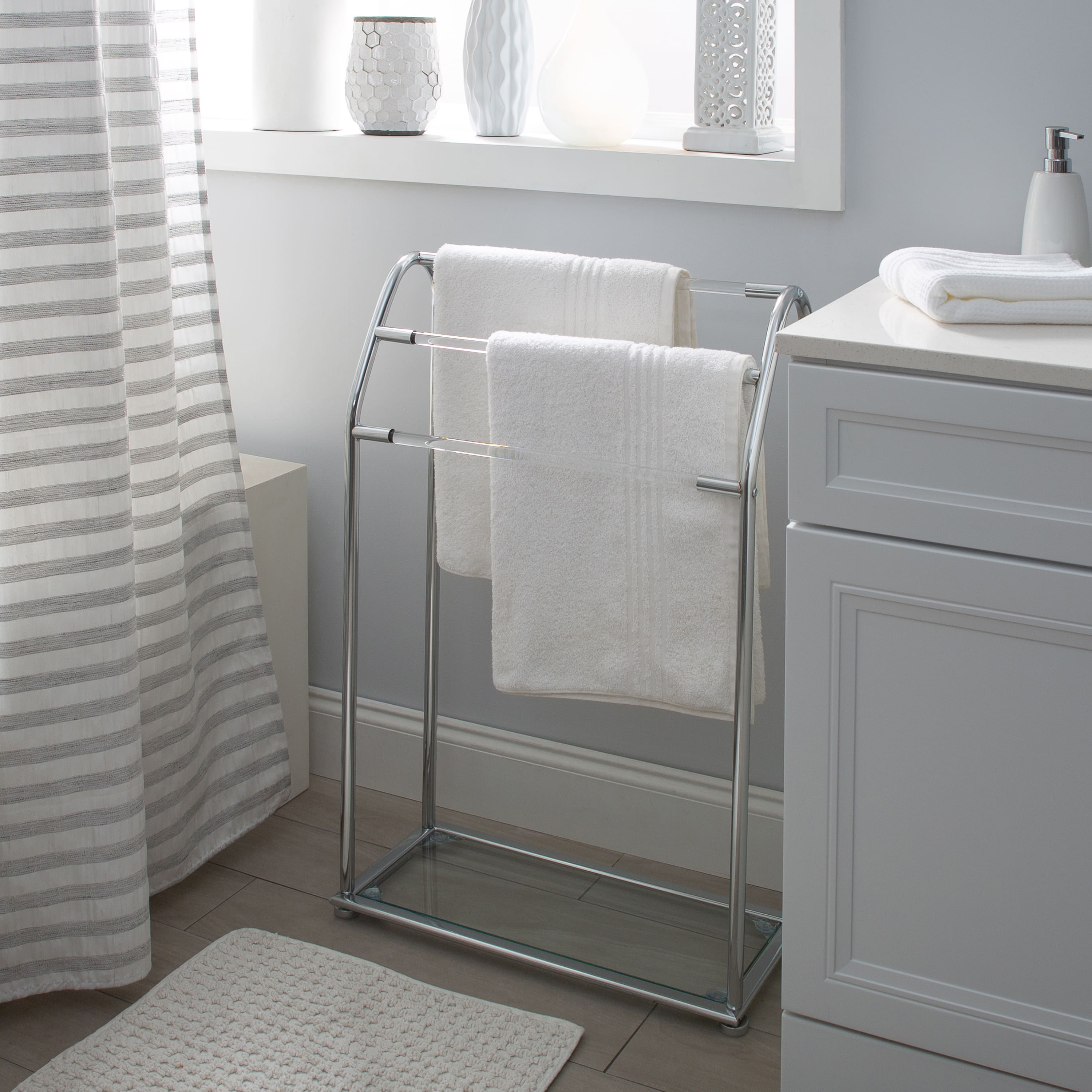 Organize It All Freestanding Acrylic Towel Rack