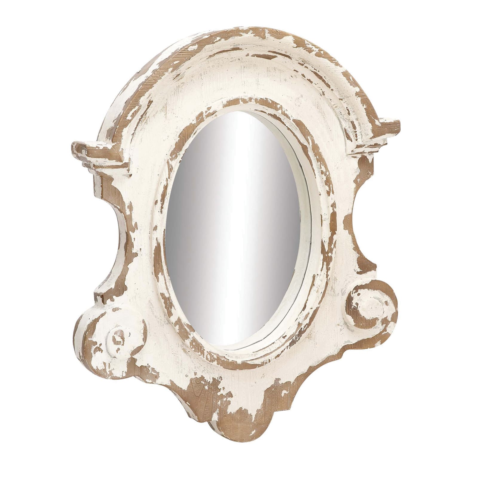 White Vintage Fiberglass Wall Mirror