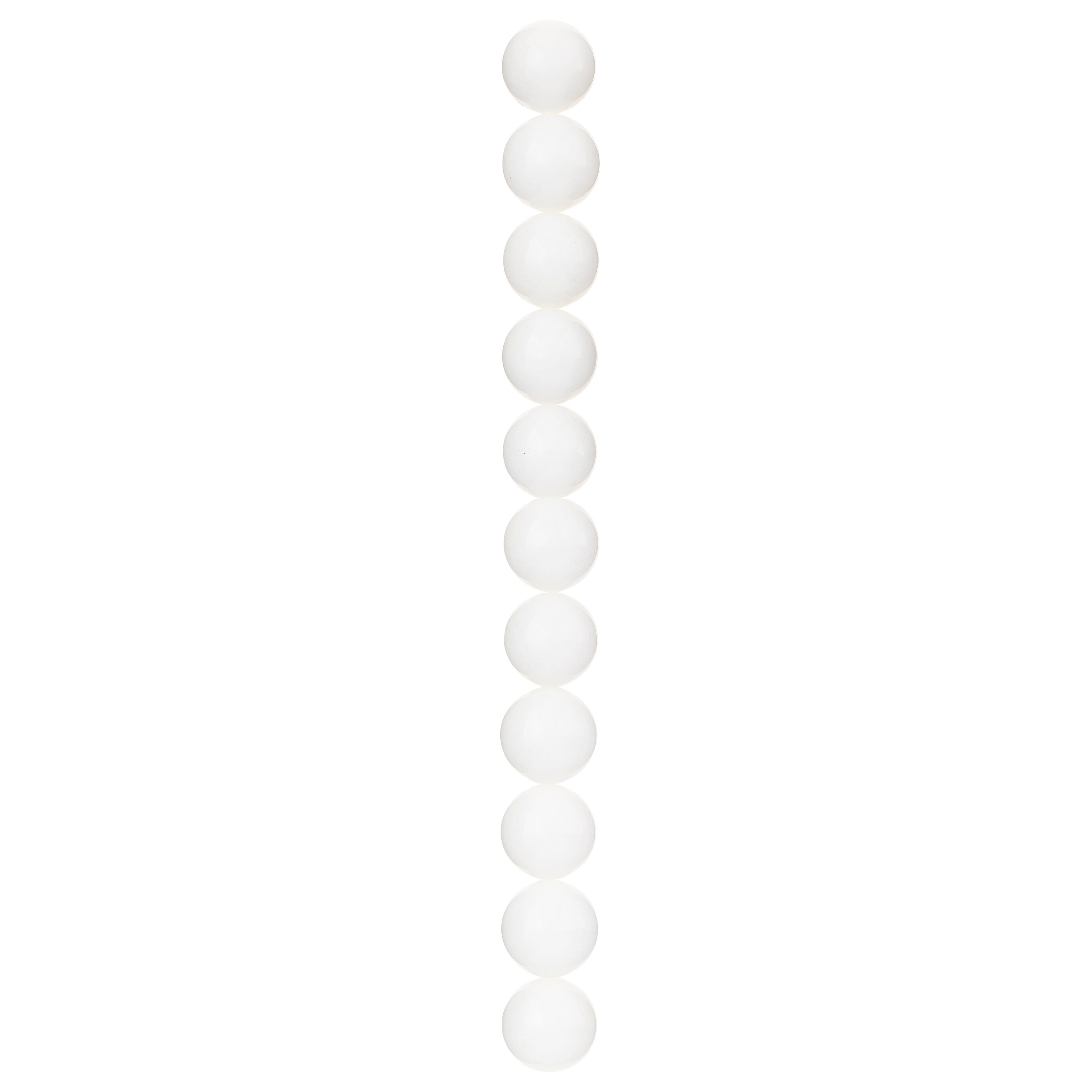 White Stone Round Beads, 12mm by Bead Landing™