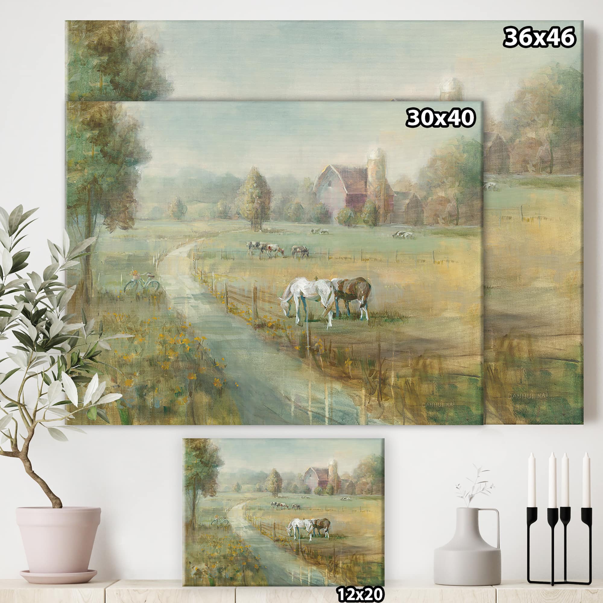 Designart - Tranquil Country Field - Farmhouse Canvas Artwork
