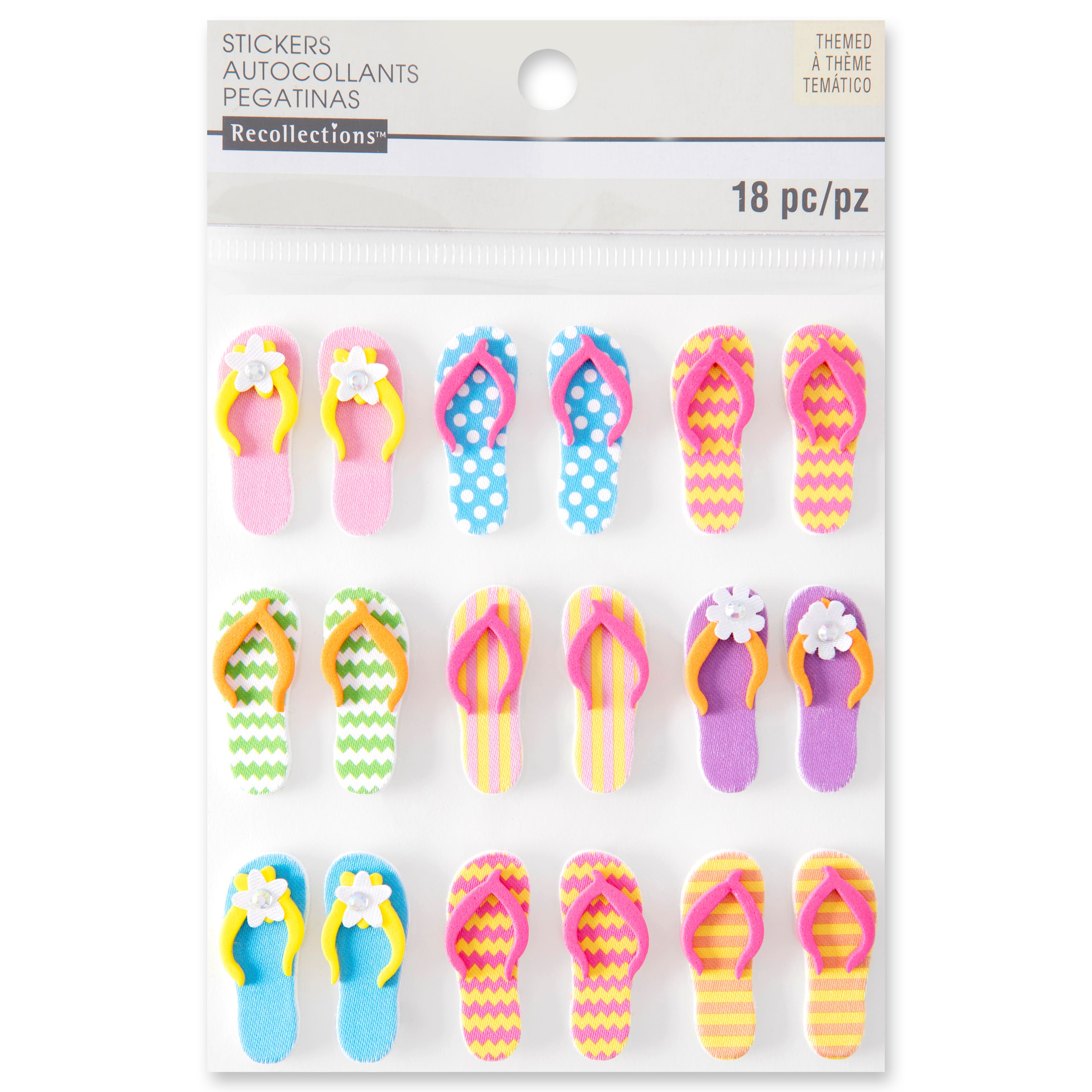 12 Pack: 18 ct. (216 total) Flip Flop Dimensional Stickers by Recollections™ Signature™