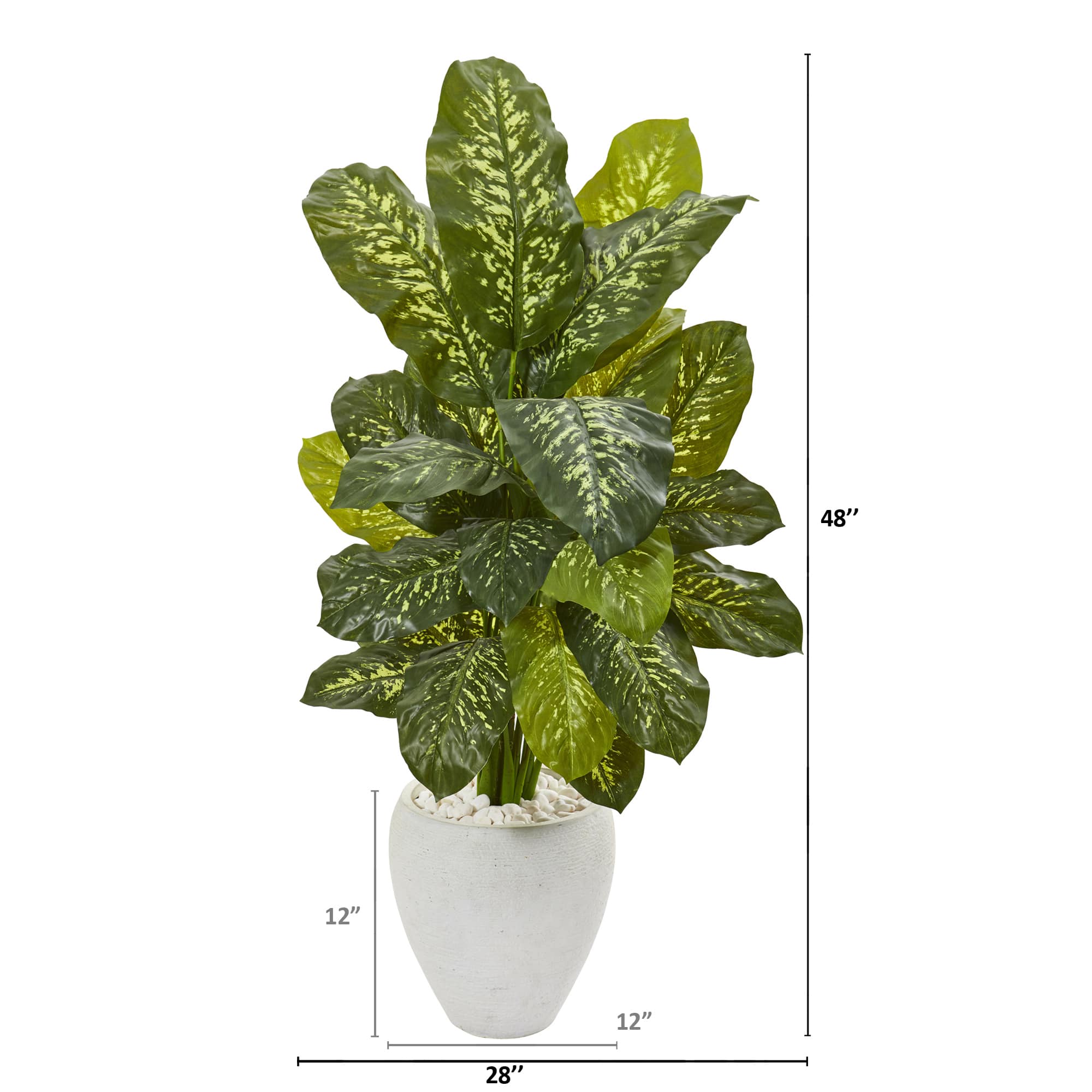 4ft. Real Touch™ Dumb Cane Plant in White Planter