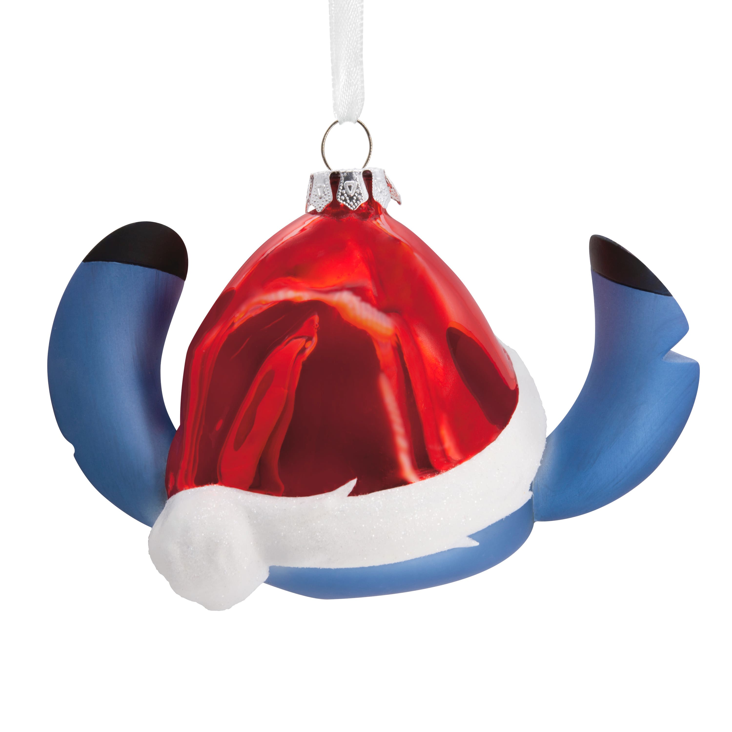 Hallmark Disney&#xAE; 4.75&#x22; Lilo &#x26; Stitch in Santa Hat Blown Glass Ornament