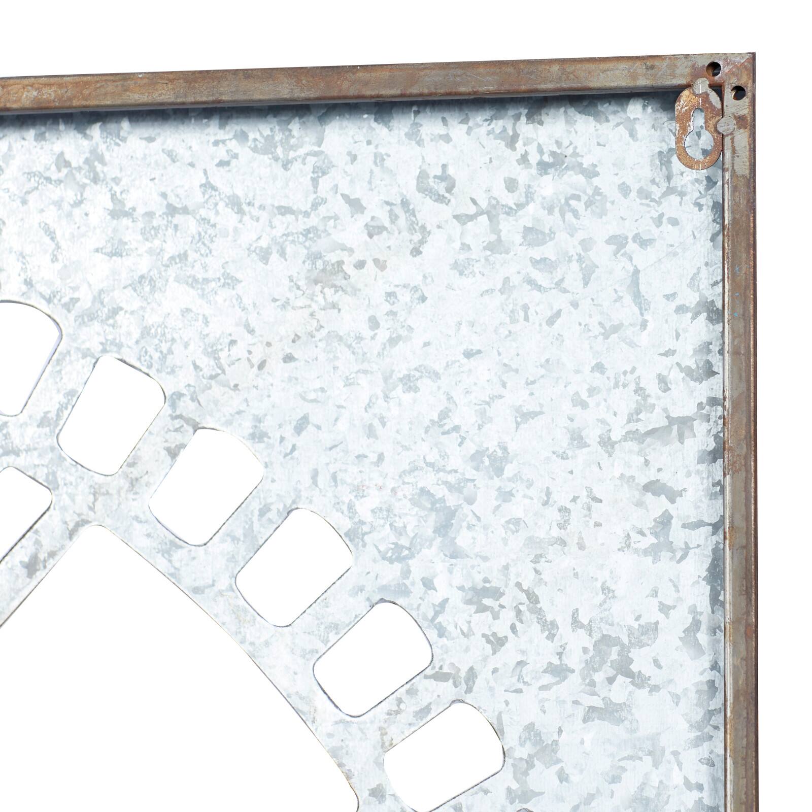 Gray Farmhouse Metal Wall Clock