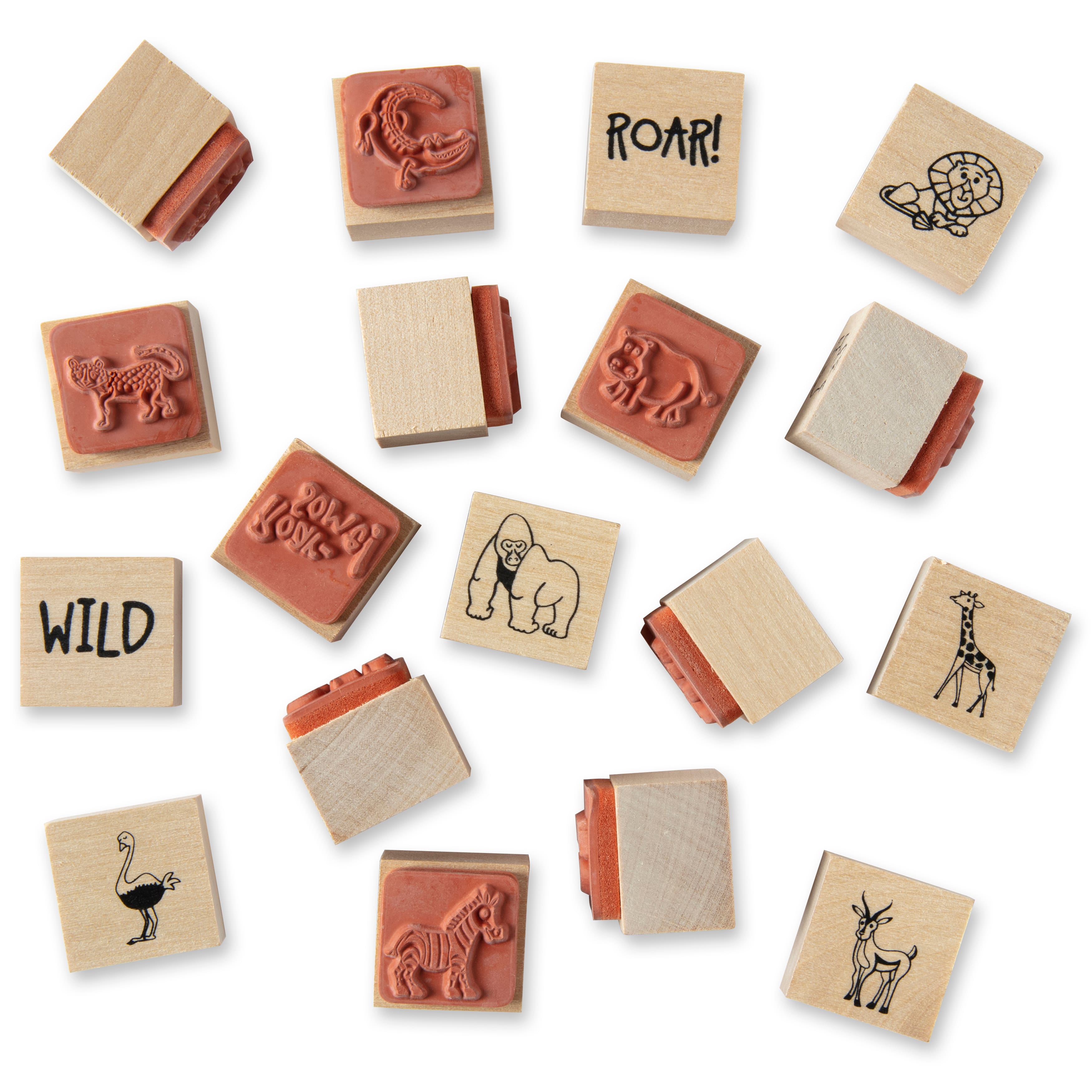6 Pack: Safari Jar of Wood Stamps by Recollections™