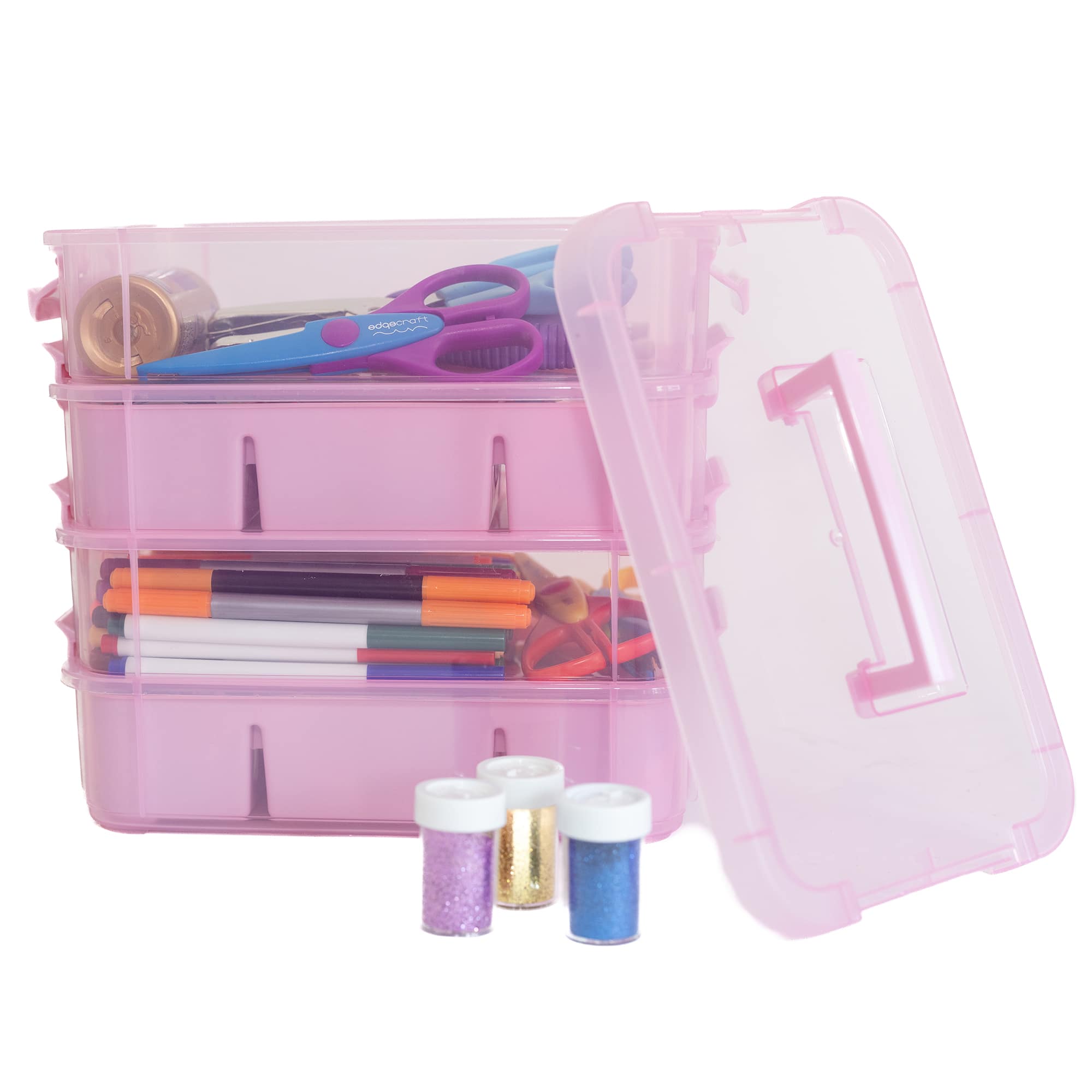 Everything Mary Four Tray Craft Storage Organizer, Purple