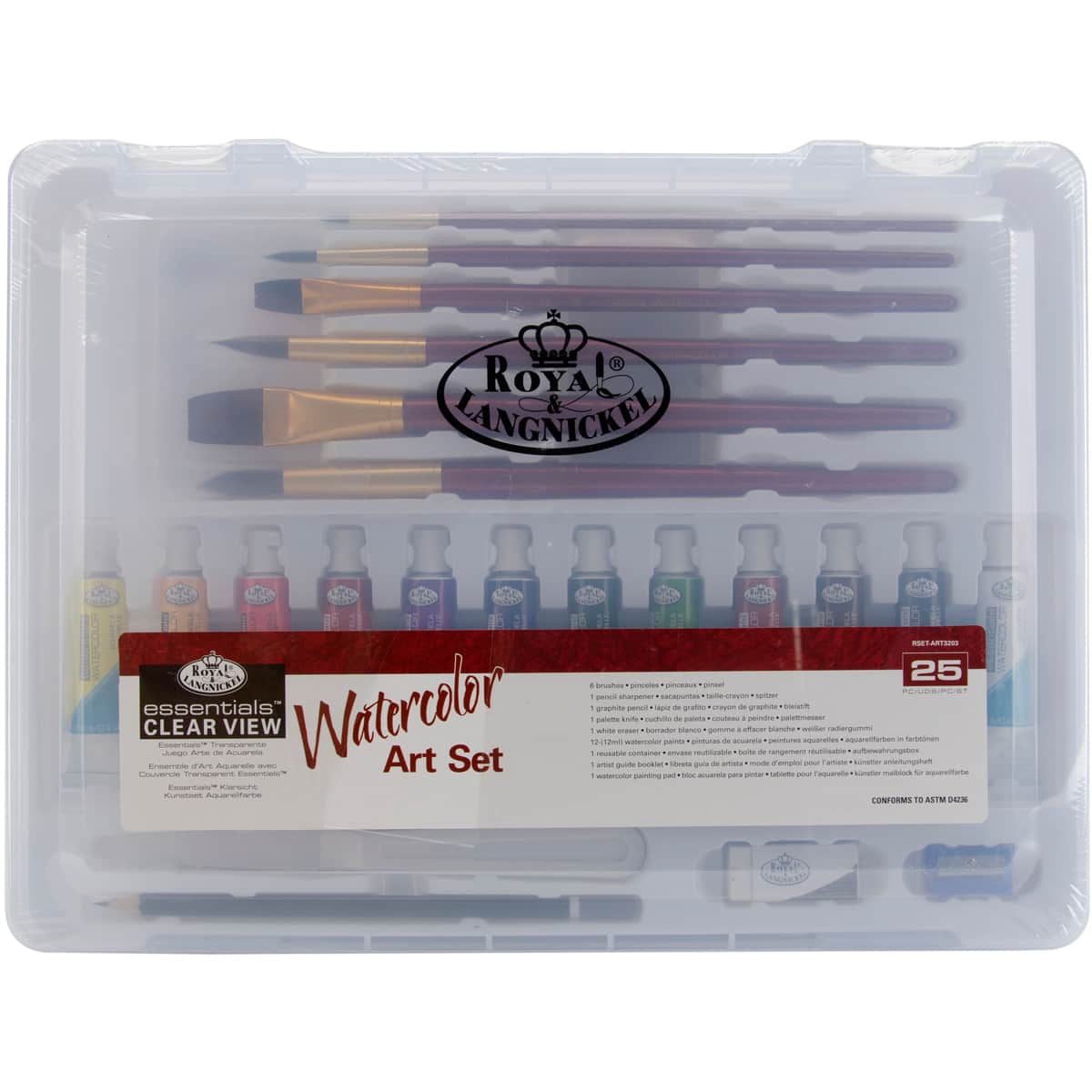 Royal & Langnickel® Essentials™ Clear View 25 Piece Watercolor Art Set