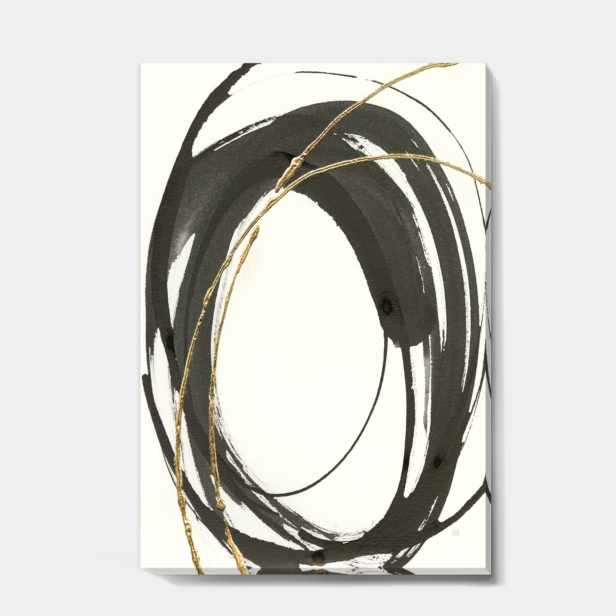 Designart - Gold Glamour Circle I - Posh &#x26; Luxe Canvas Art