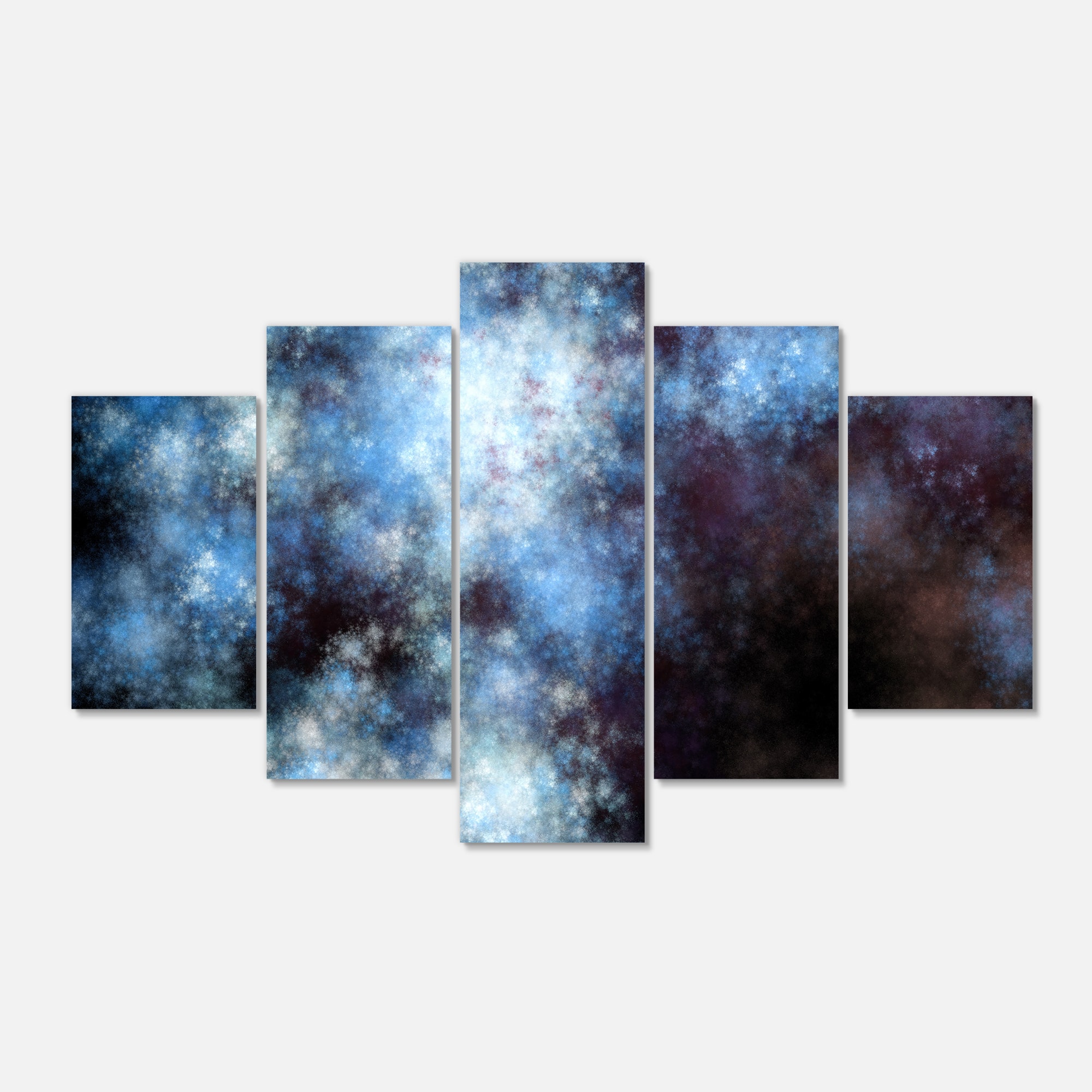 Designart - Blue White Starry Fractal Sky - Contemporary Art on Canvas | 60" x 32" - 5 Panels Diamond Shape | Michaels®