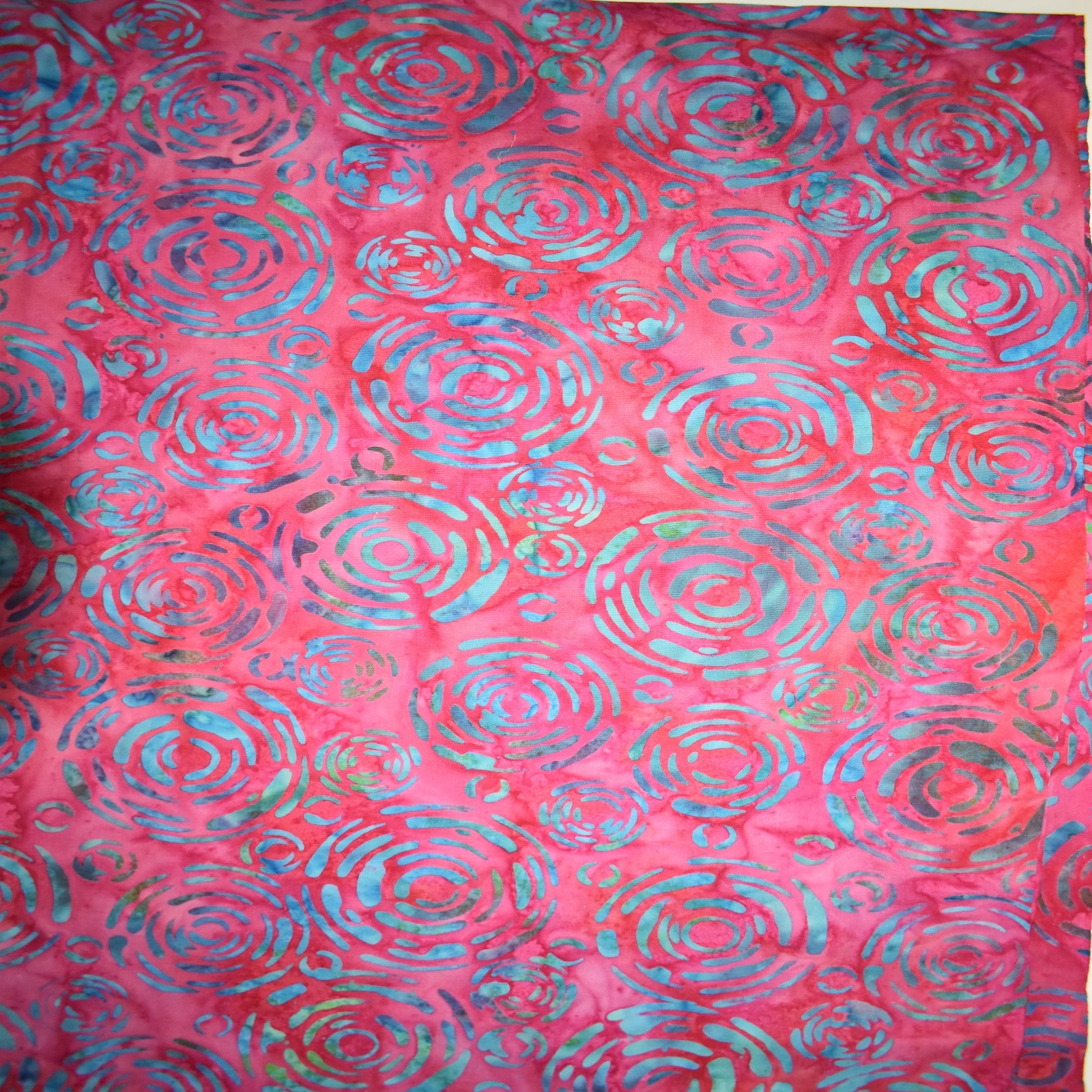 Premium Indonesian Batik Raspberry Turquoise Cotton Fabric