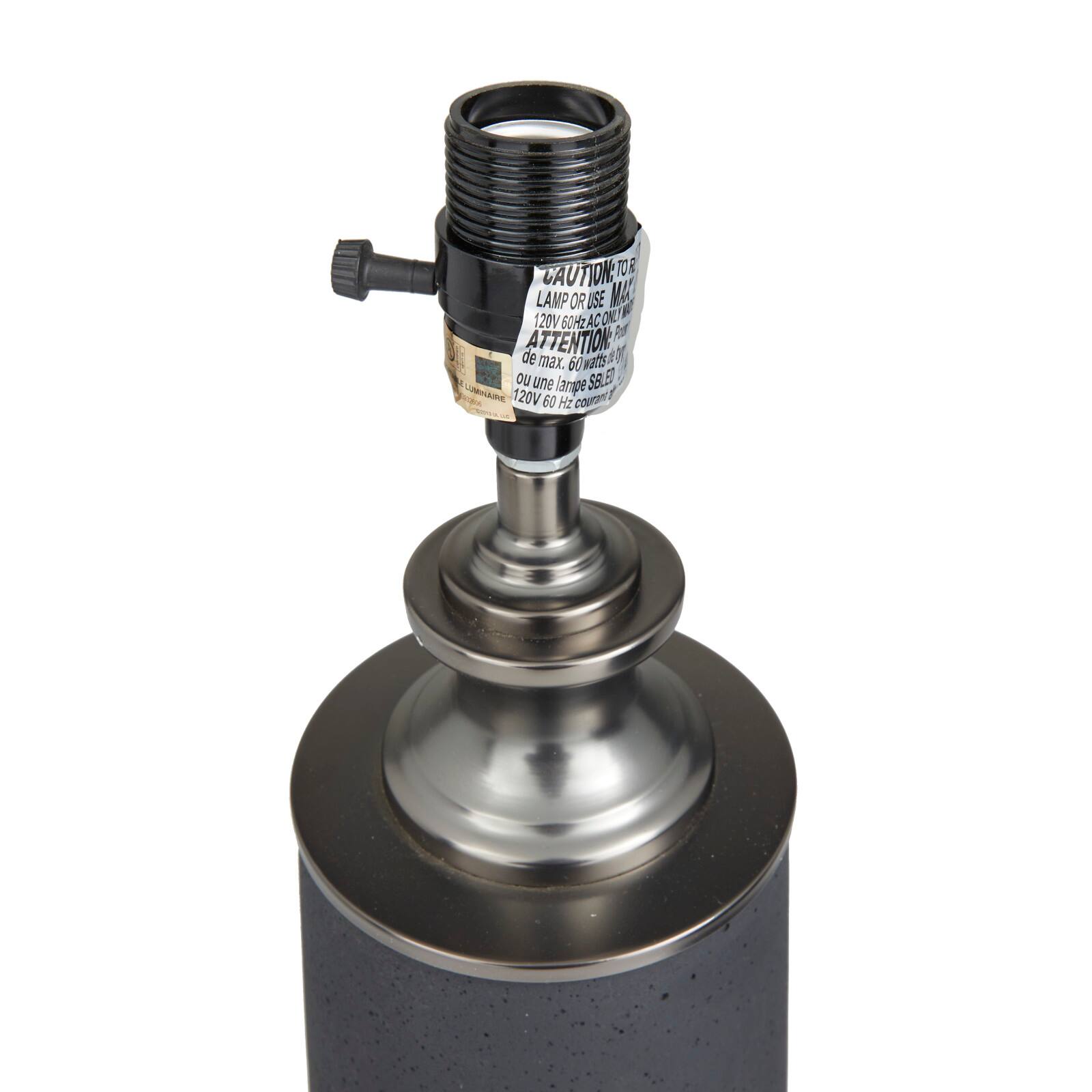 Black Cement Modern Table Lamp, 24&#x22; x 14&#x22; x 14&#x22;