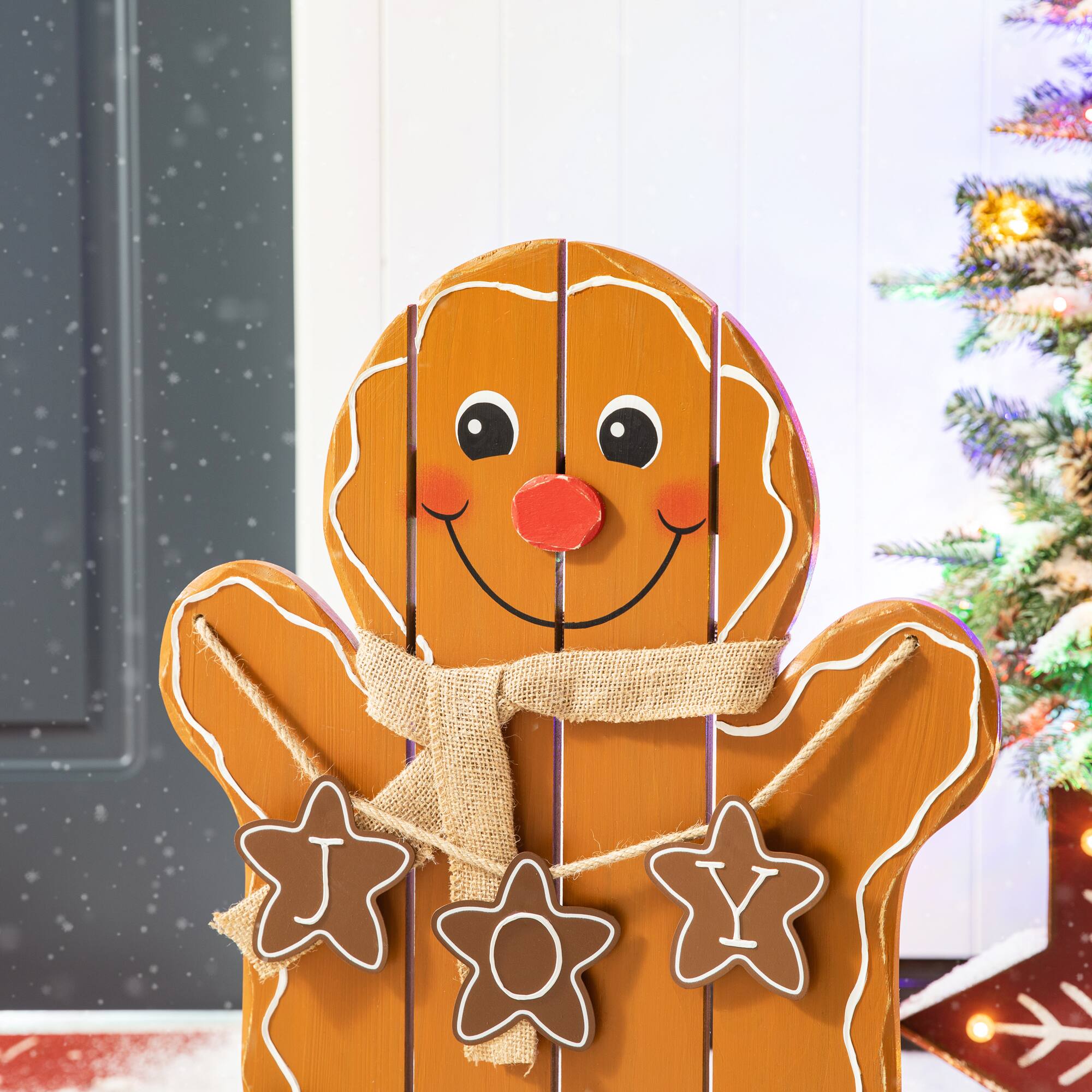 Glitzhome® 24" Wood Gingerbread Man Porch Décor