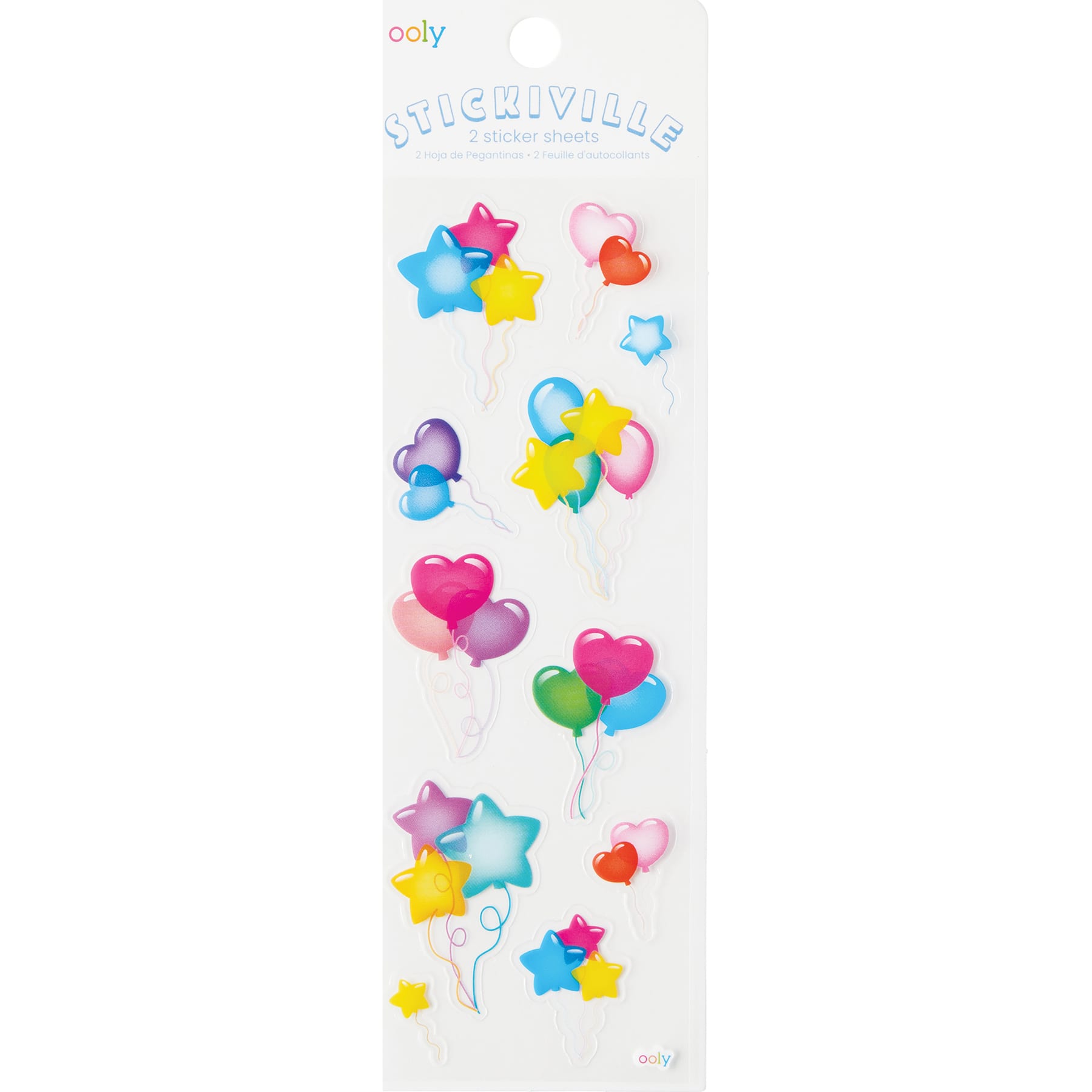 OOLY Stickiville Heart &#x26; Star Shaped Balloon Stickers