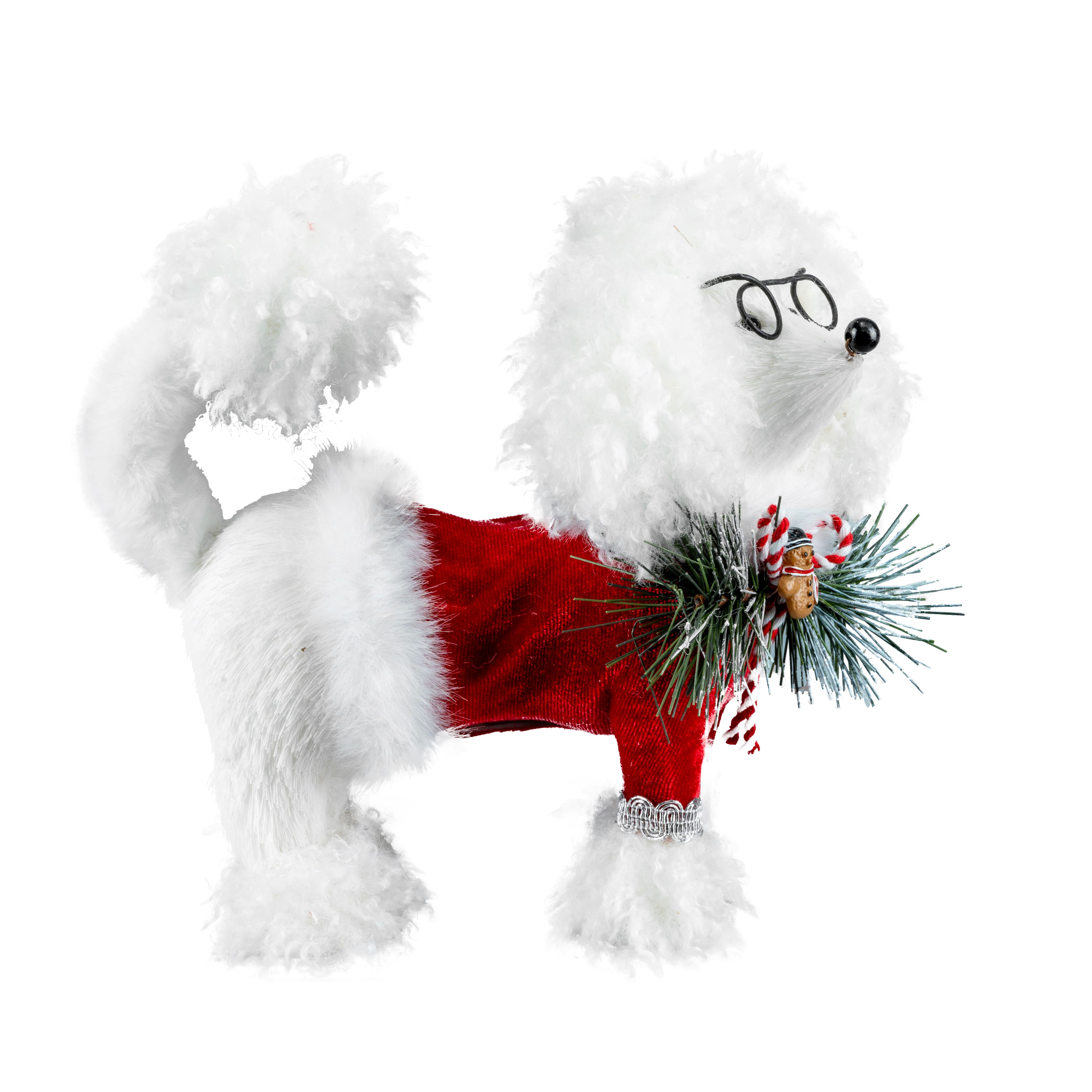 7&#x22; White Poodle in Holiday Sweater D&#xE9;cor by Ashland&#xAE;