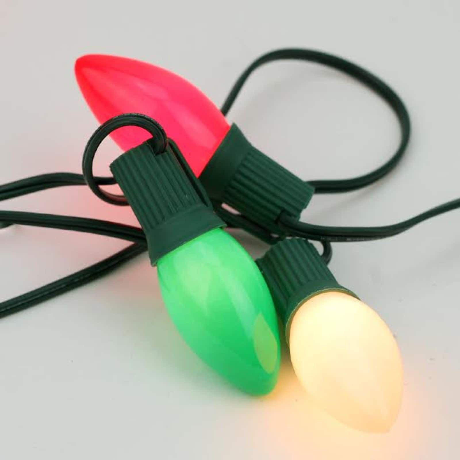 25ct. C9 Christmas String Lights with Green Wire