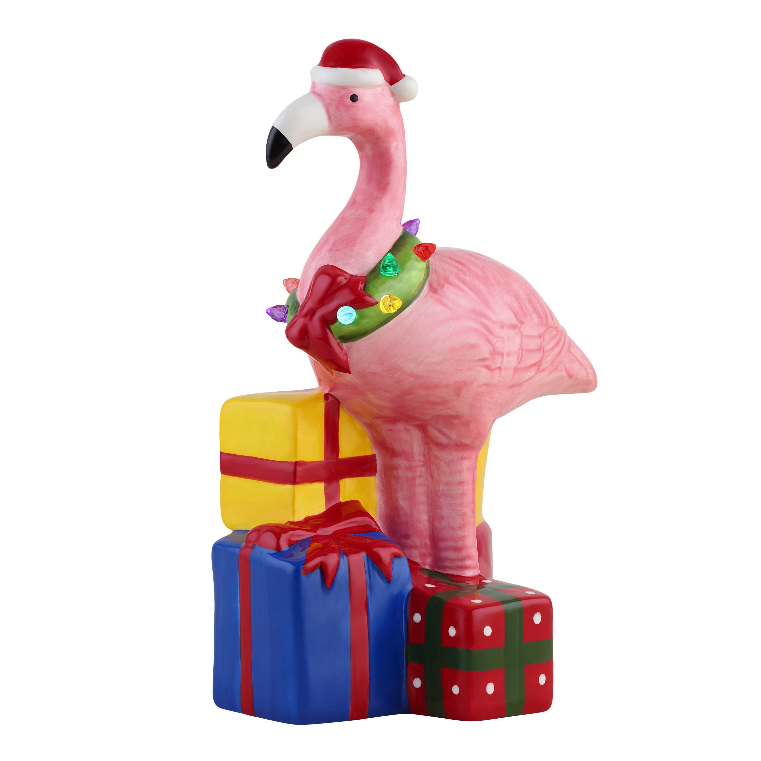 10" Ceramic Beach Flamingo