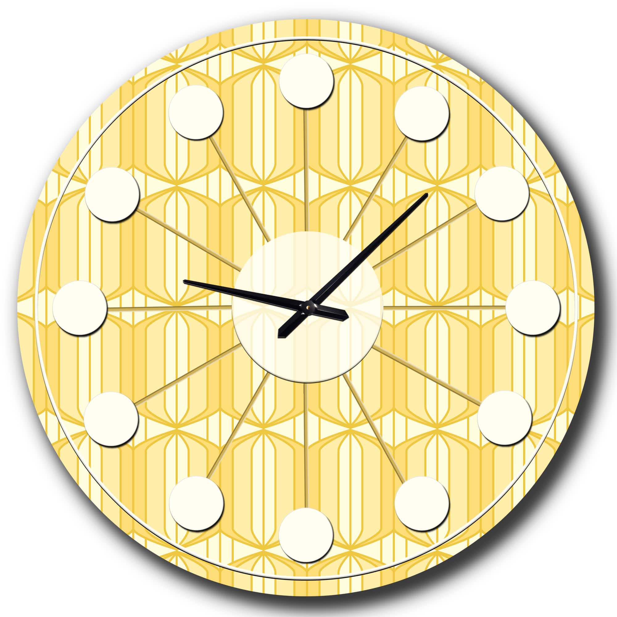 Designart &#x27;Retro Ornamental Design Iii Mid-Century Modern Wall Clock