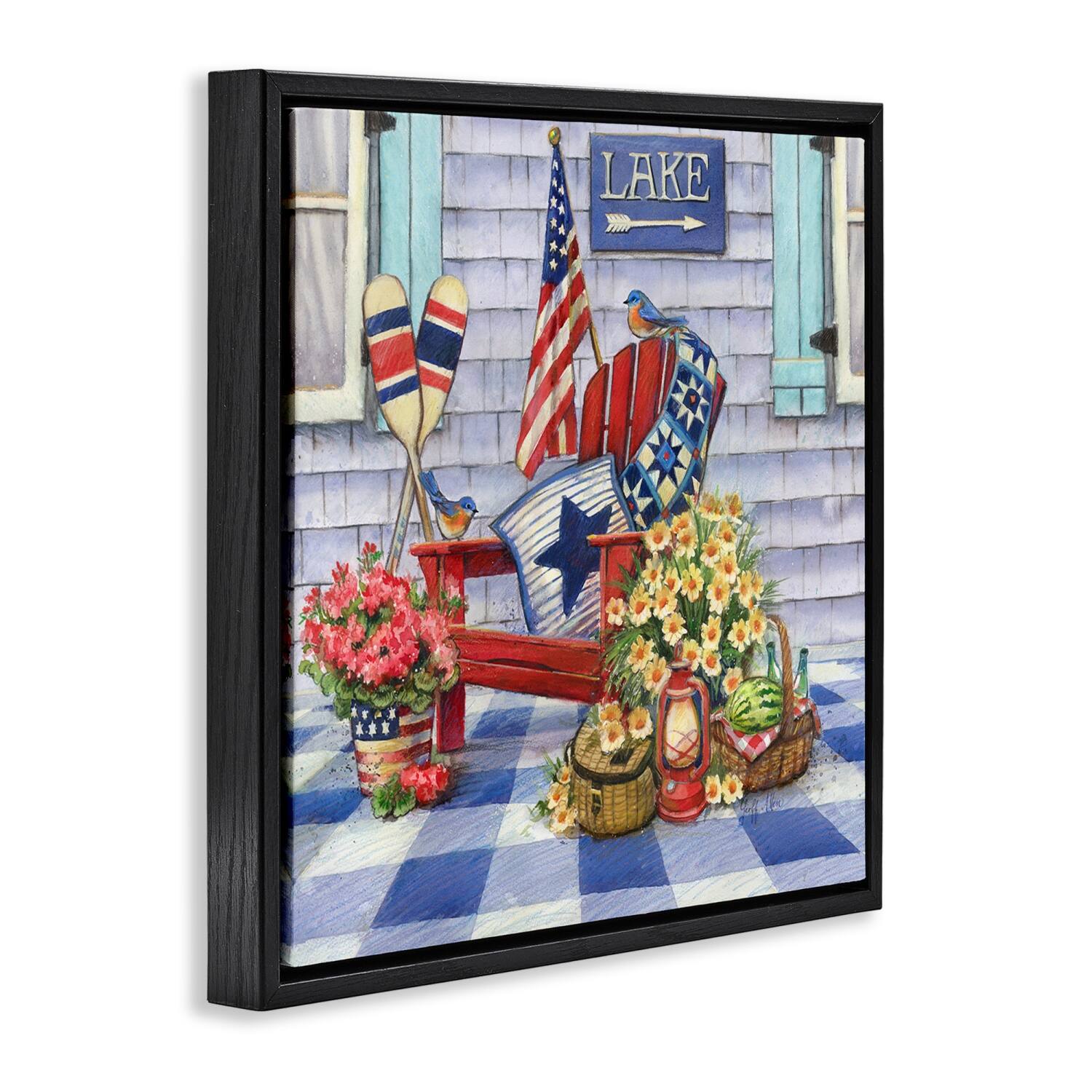Stupell Industries Americana Porch View Floater Framed Art