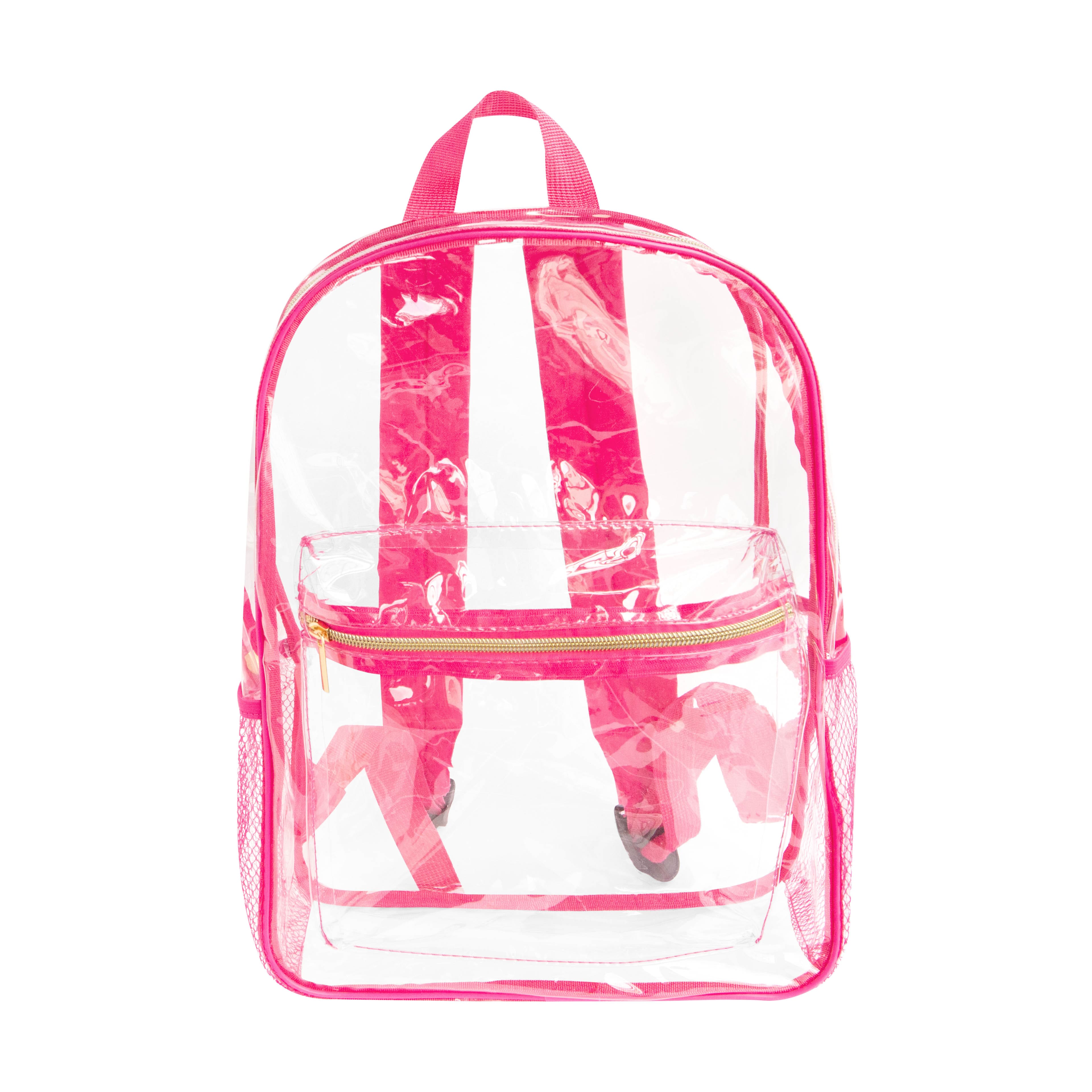 Hot Pink Lined Clear Backpack by Make Market&#xAE;