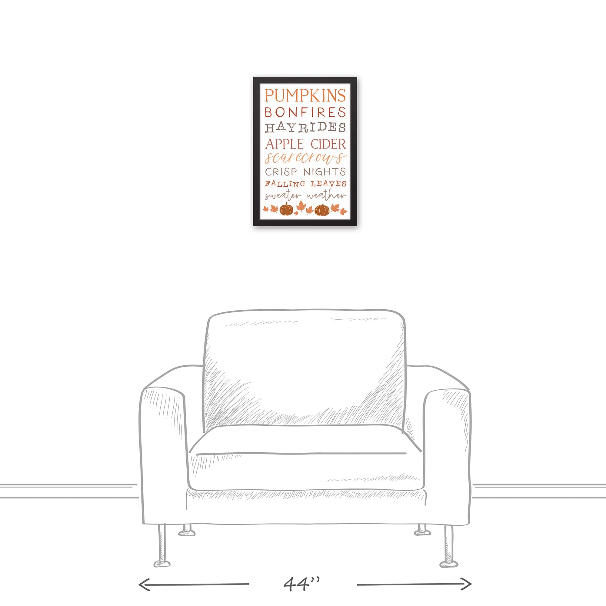 Autumn Things Black Framed Canvas Wall Art