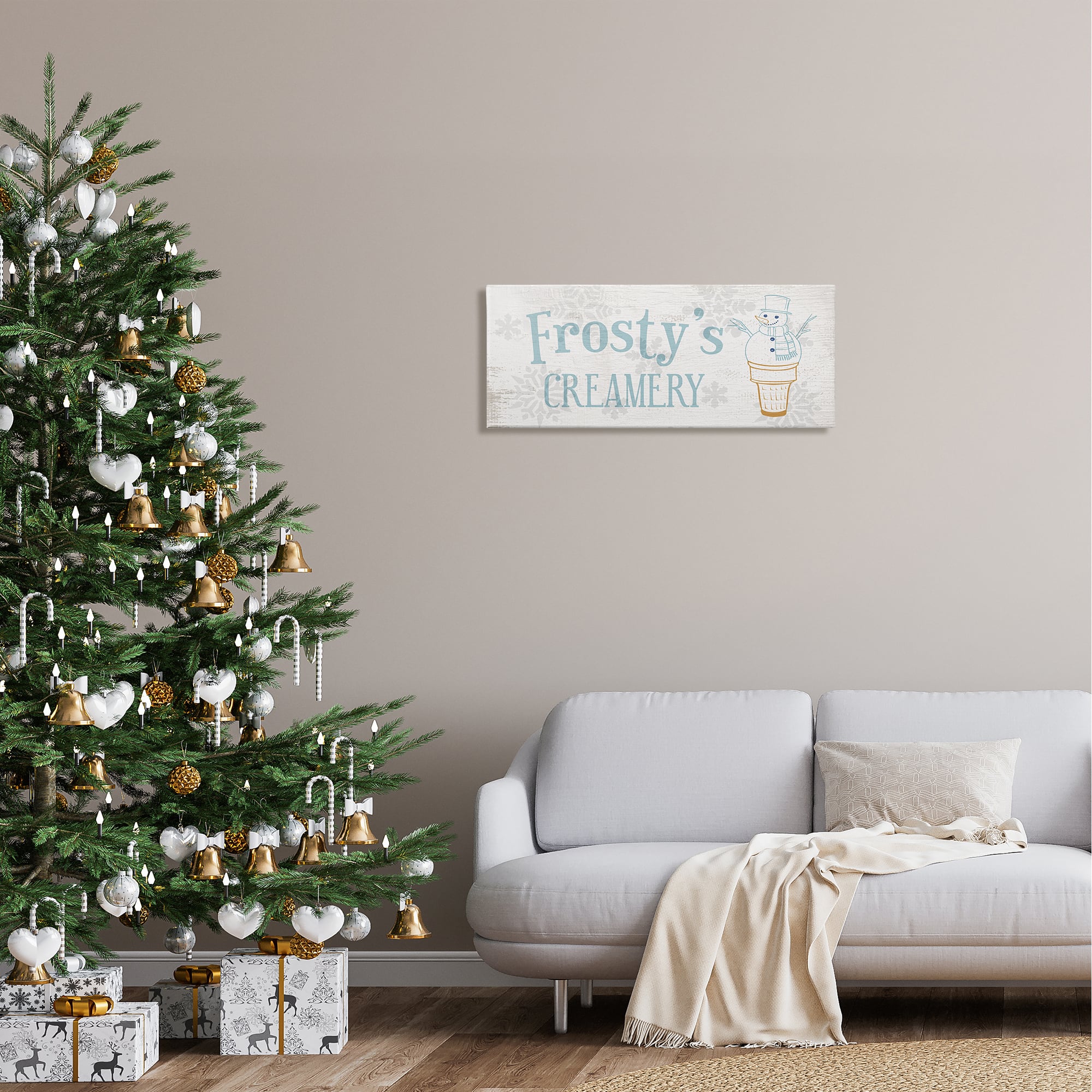 Stupell Industries Frosty's Creamery Winter Ice Cream Canvas Wall Art