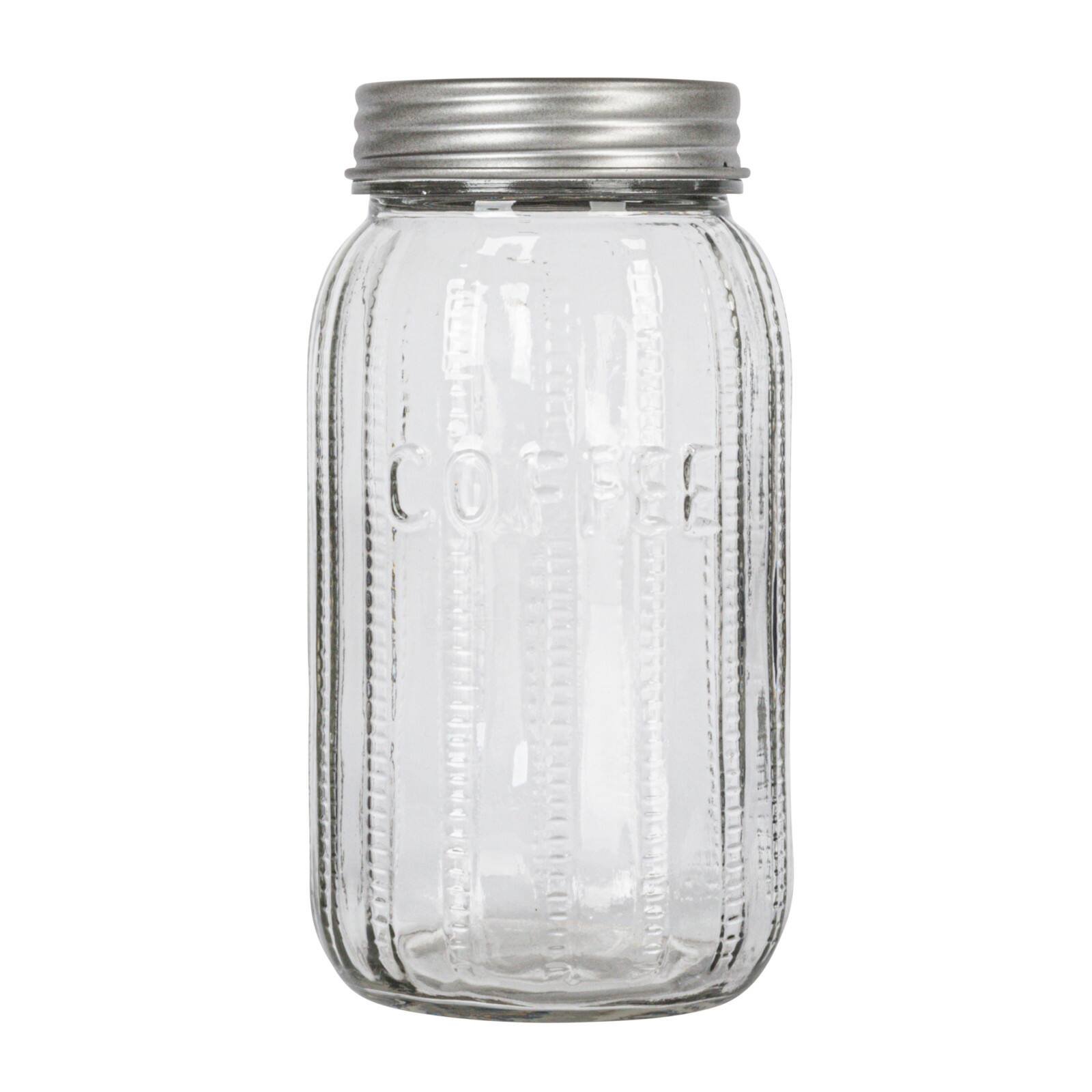 Hello Honey Coffee Embossed Glass Jar with Metal Lid