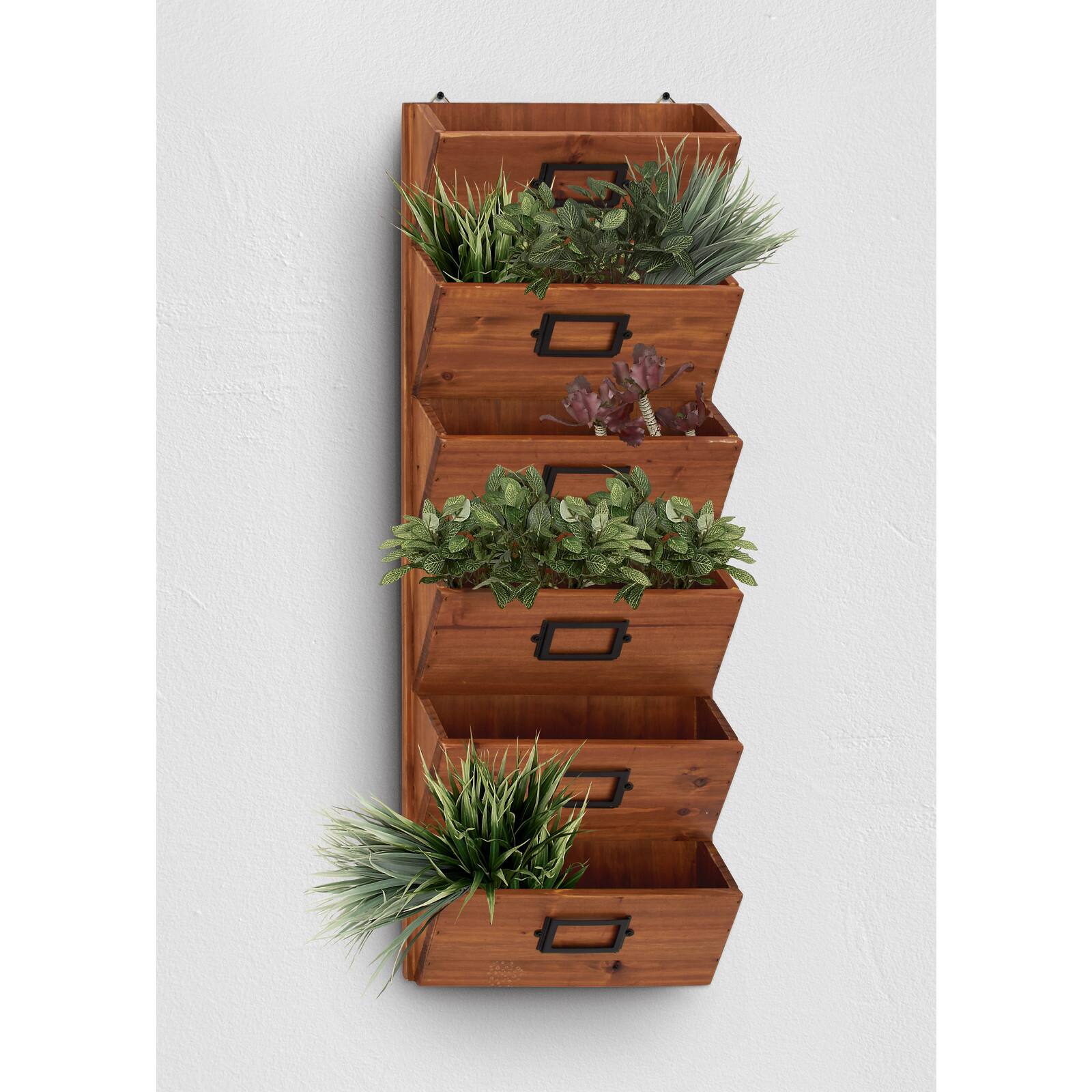 36" Brown Wood Traditional Magazine Rack Holder
