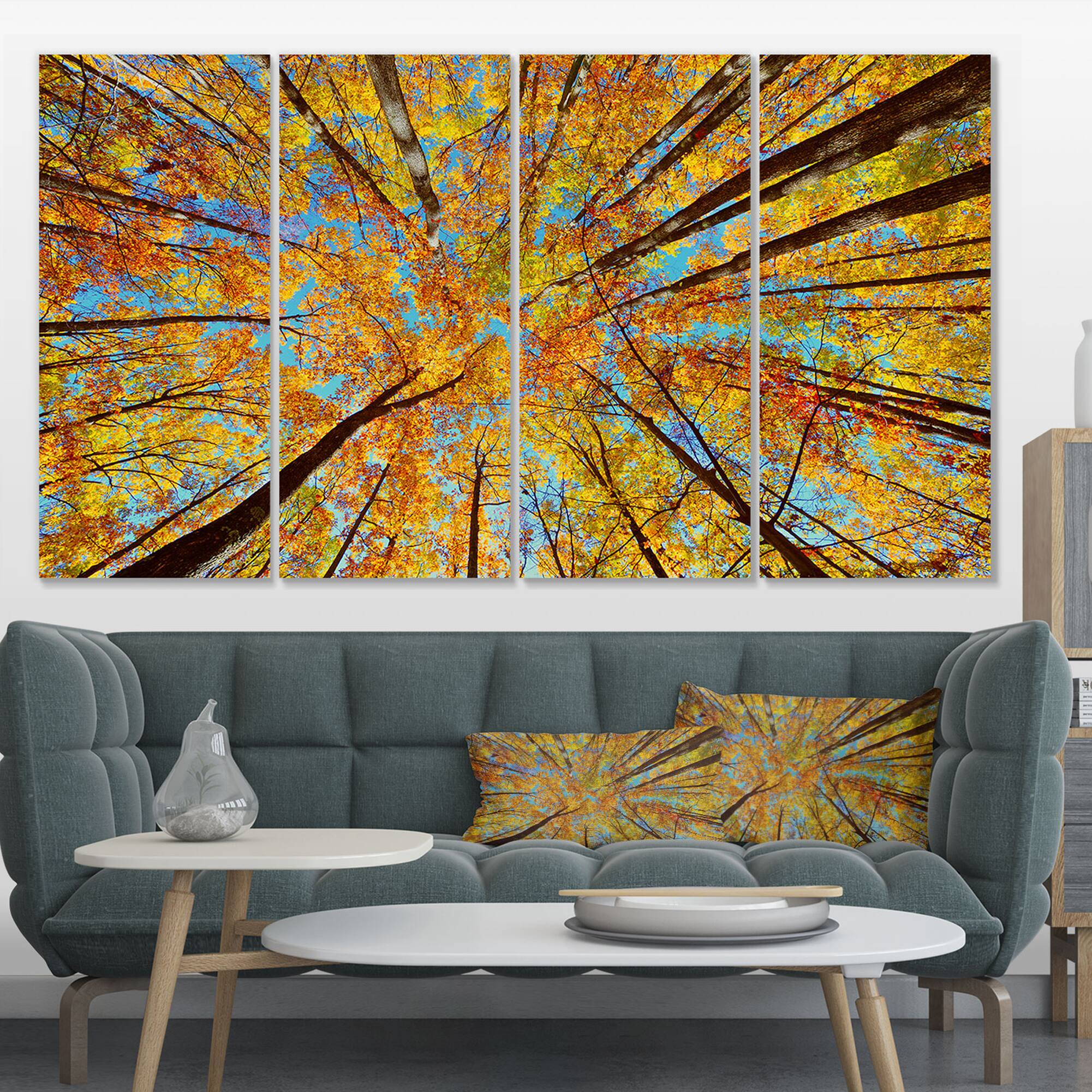 Designart - Tree Tops in Autumn Forest