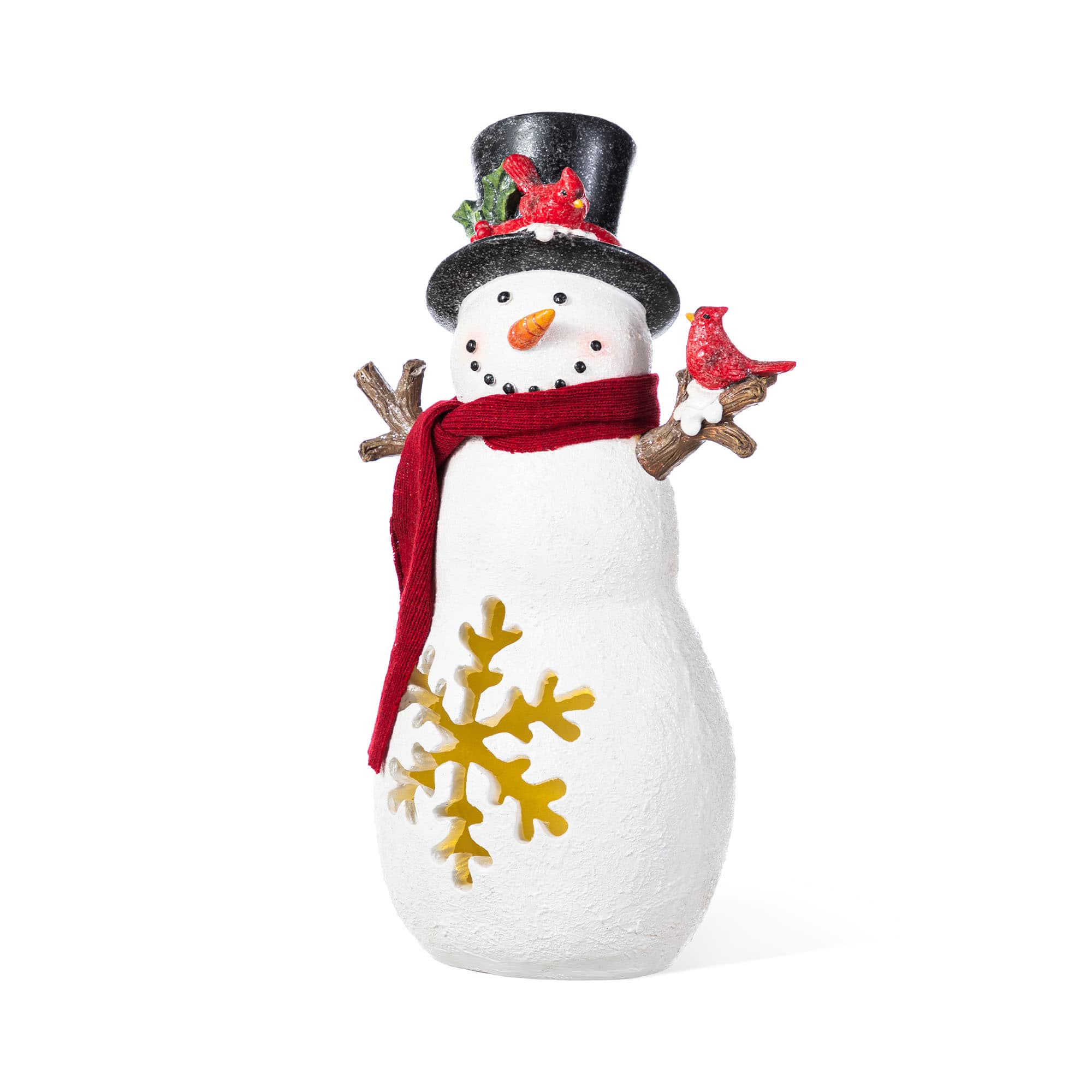 Glitzhome&#xAE; 15&#x22; Christmas Lighted Resin Snowman Table Decor
