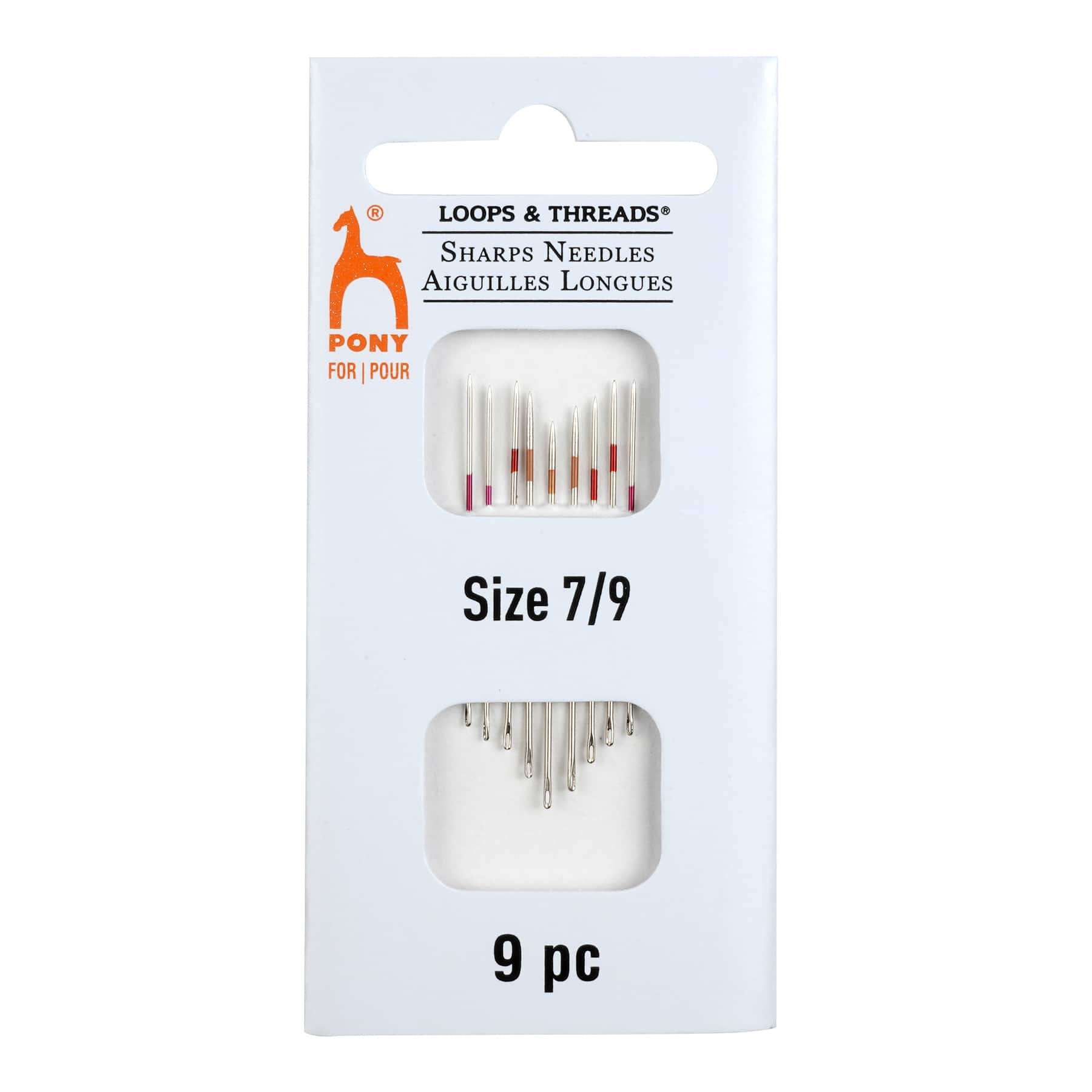 18 Packs: 9 ct. (162 total) Pony® 7/9 Sharp Needles by Loops & Threads®