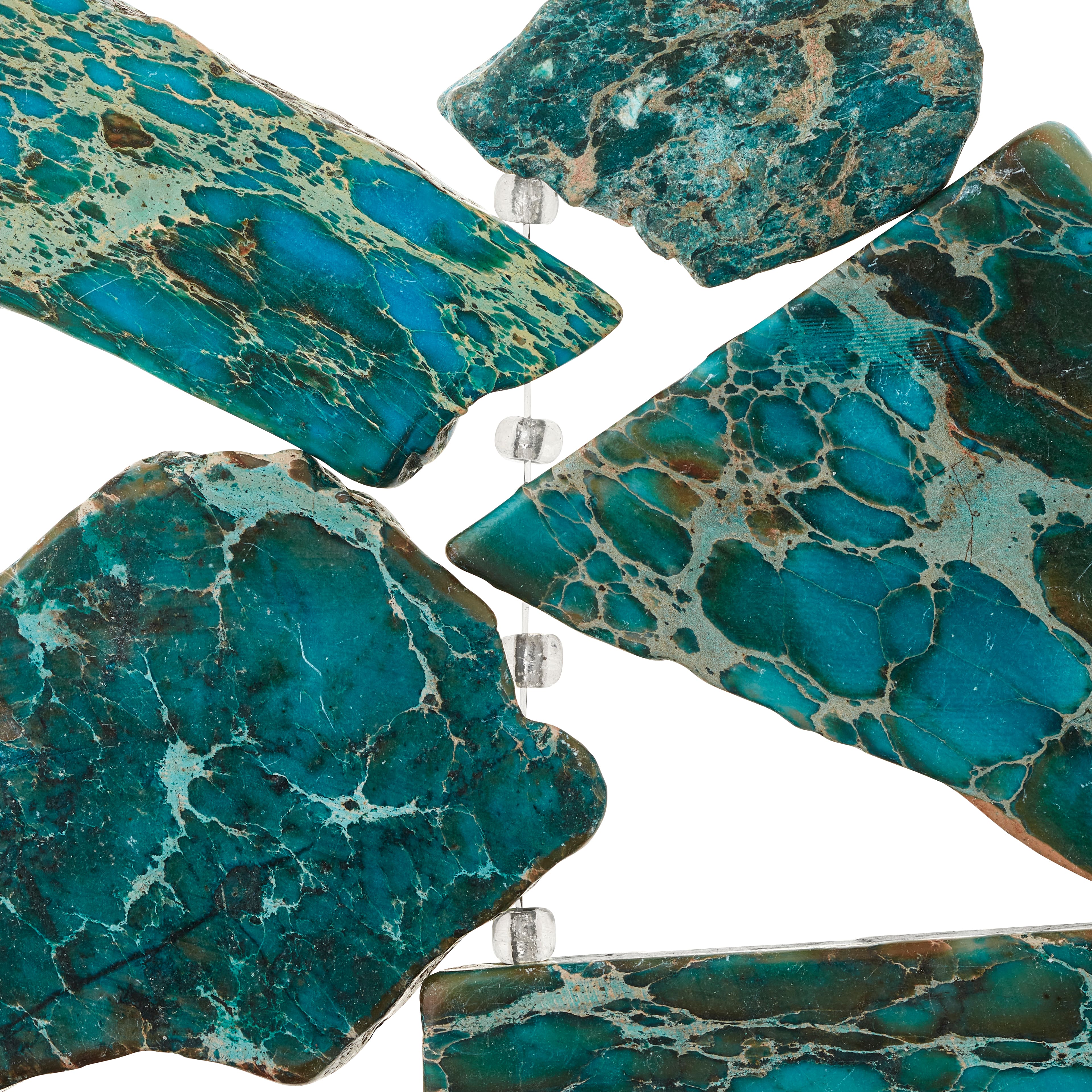 12 Pack:  Blue Imperial Jasper Nugget Beads by Bead Landing&#x2122;
