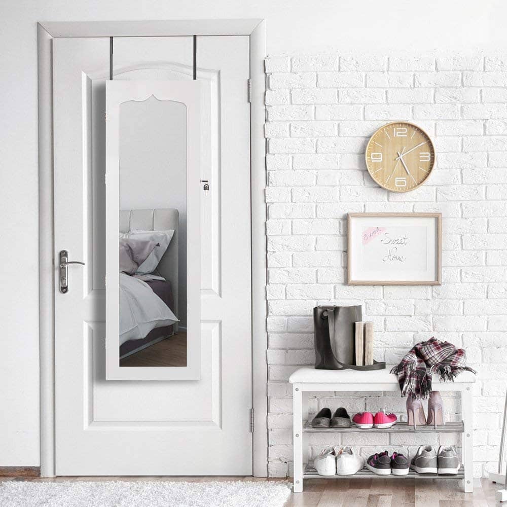 Classic White Full Door Jewelry Armoire