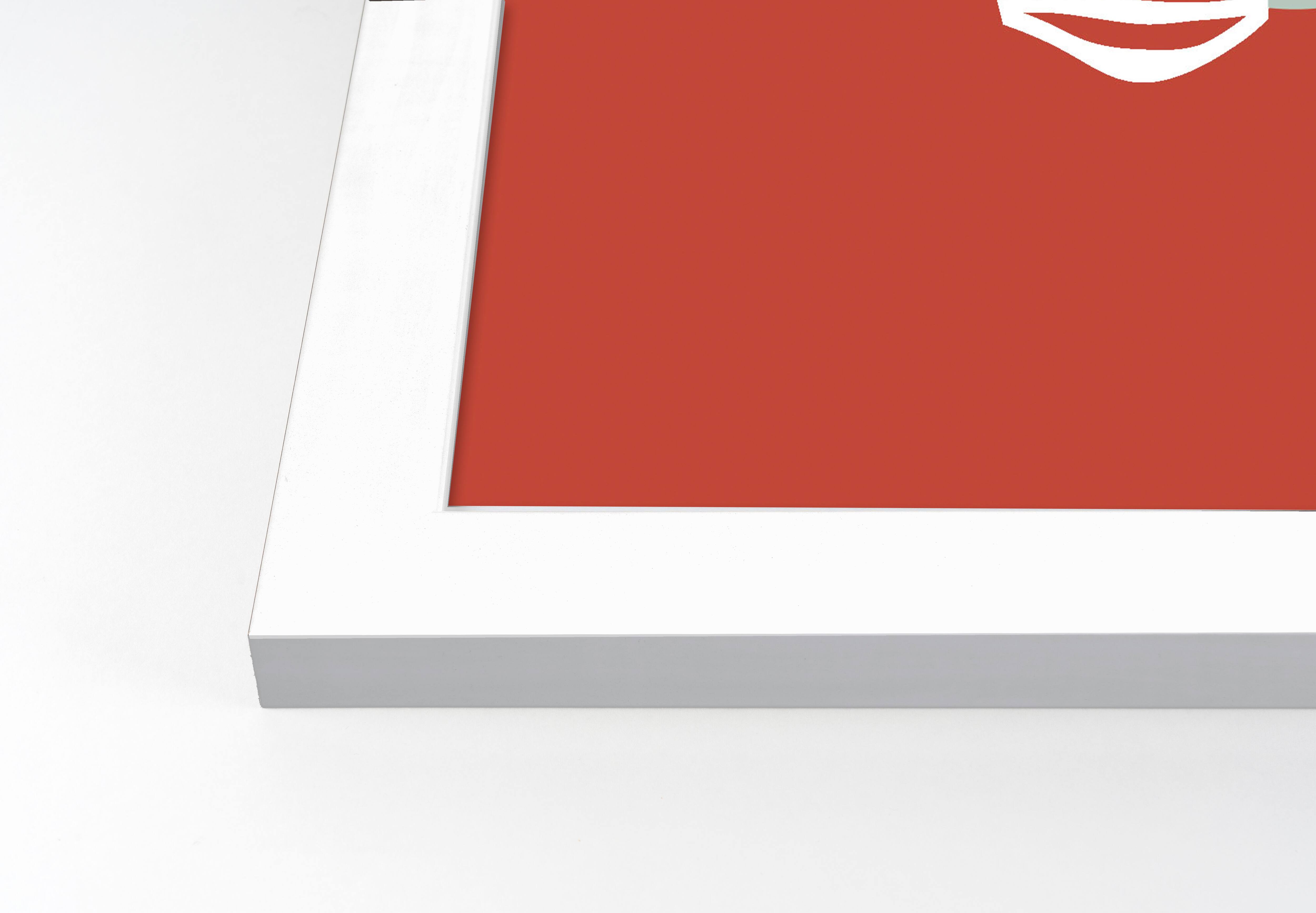 Hi Abstract Portrait White Framed Print