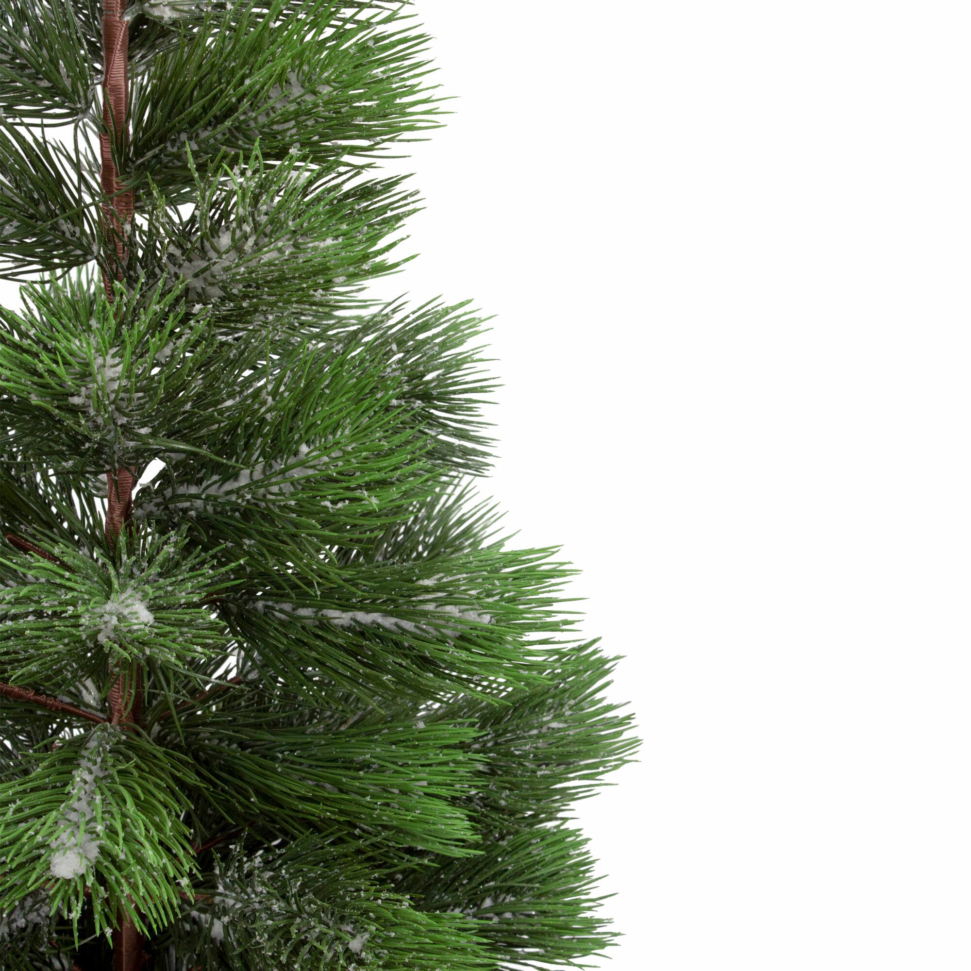3ft. Unlit Snowy Pine Artificial Christmas Tree in Wooden Pot