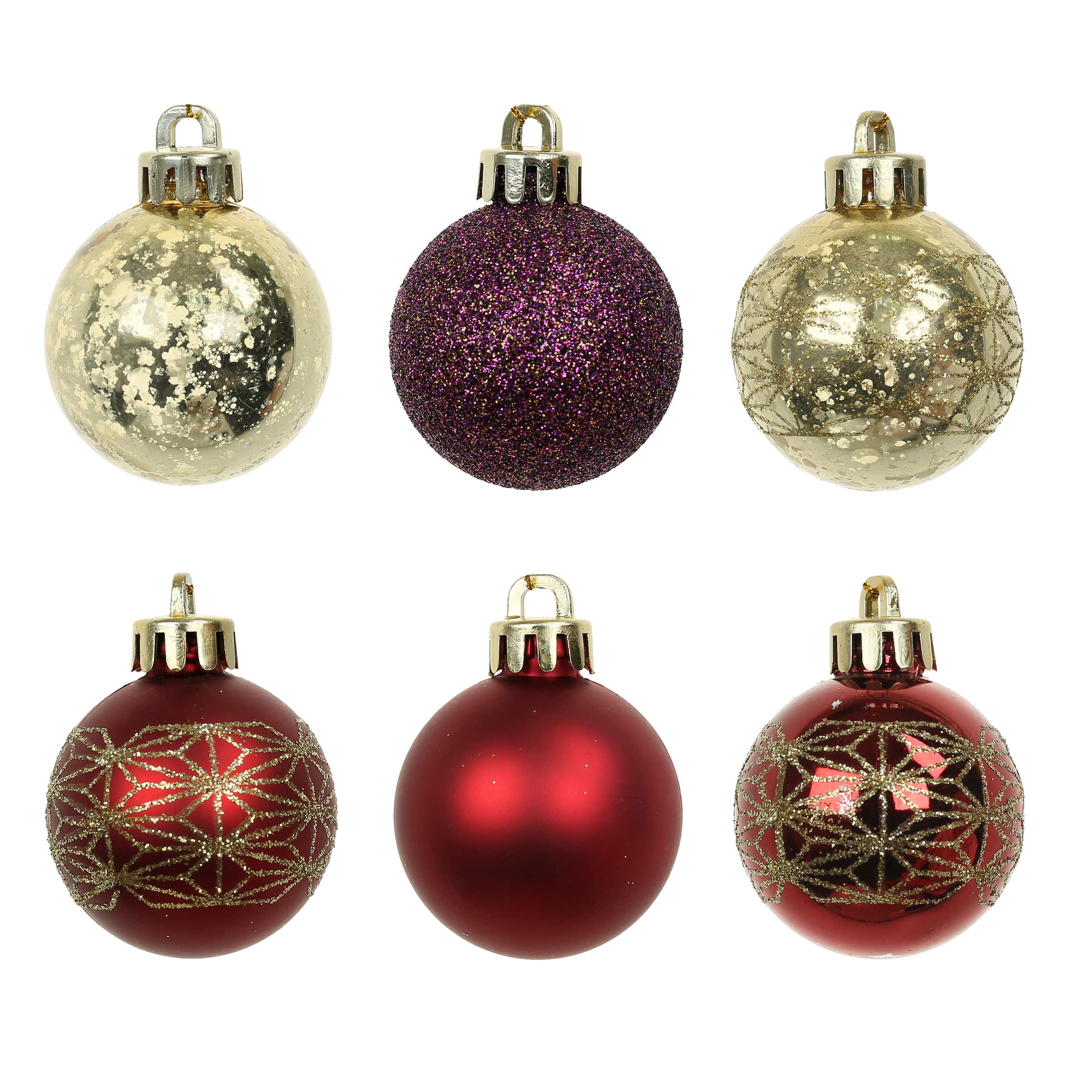 7 Pack 1.5" Burgundy Shatterproof Ball Ornaments by Ashland®