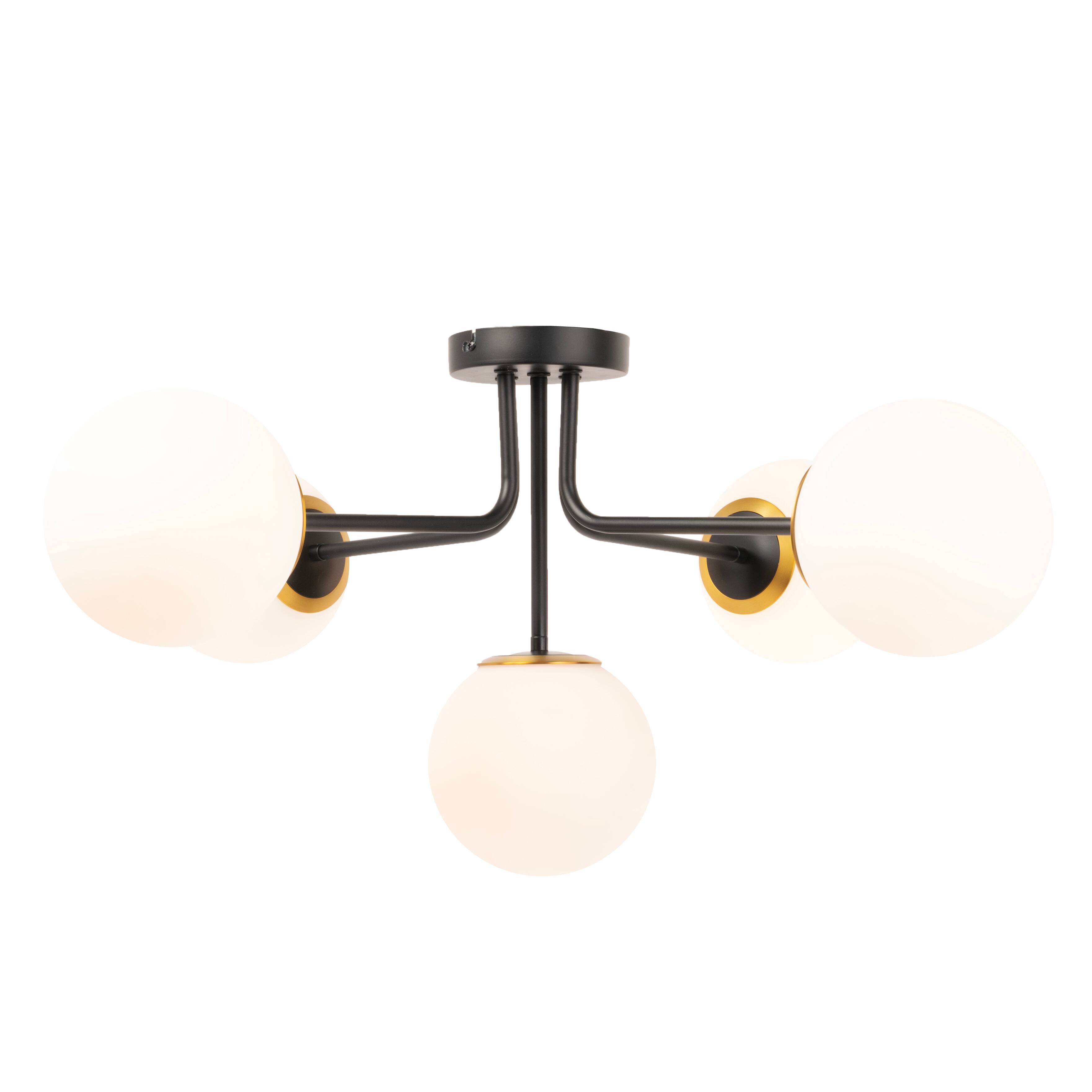Hello Honey® 27.5" Sputnik Semi-Flush Mount Opal Glass Ceiling Light