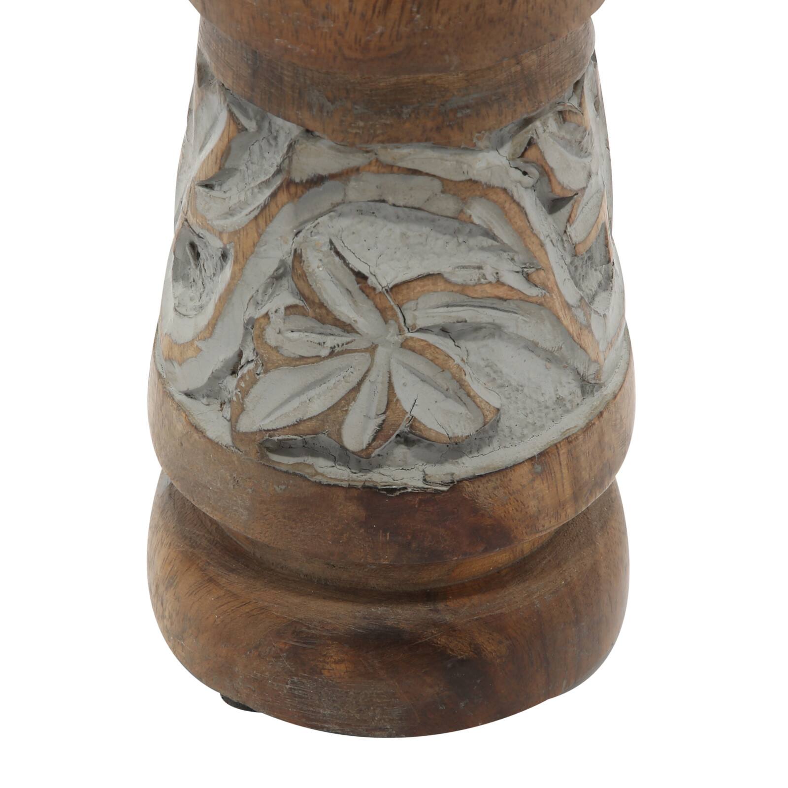 Bronze Mango Wood Country Cottage Candle Holder Set