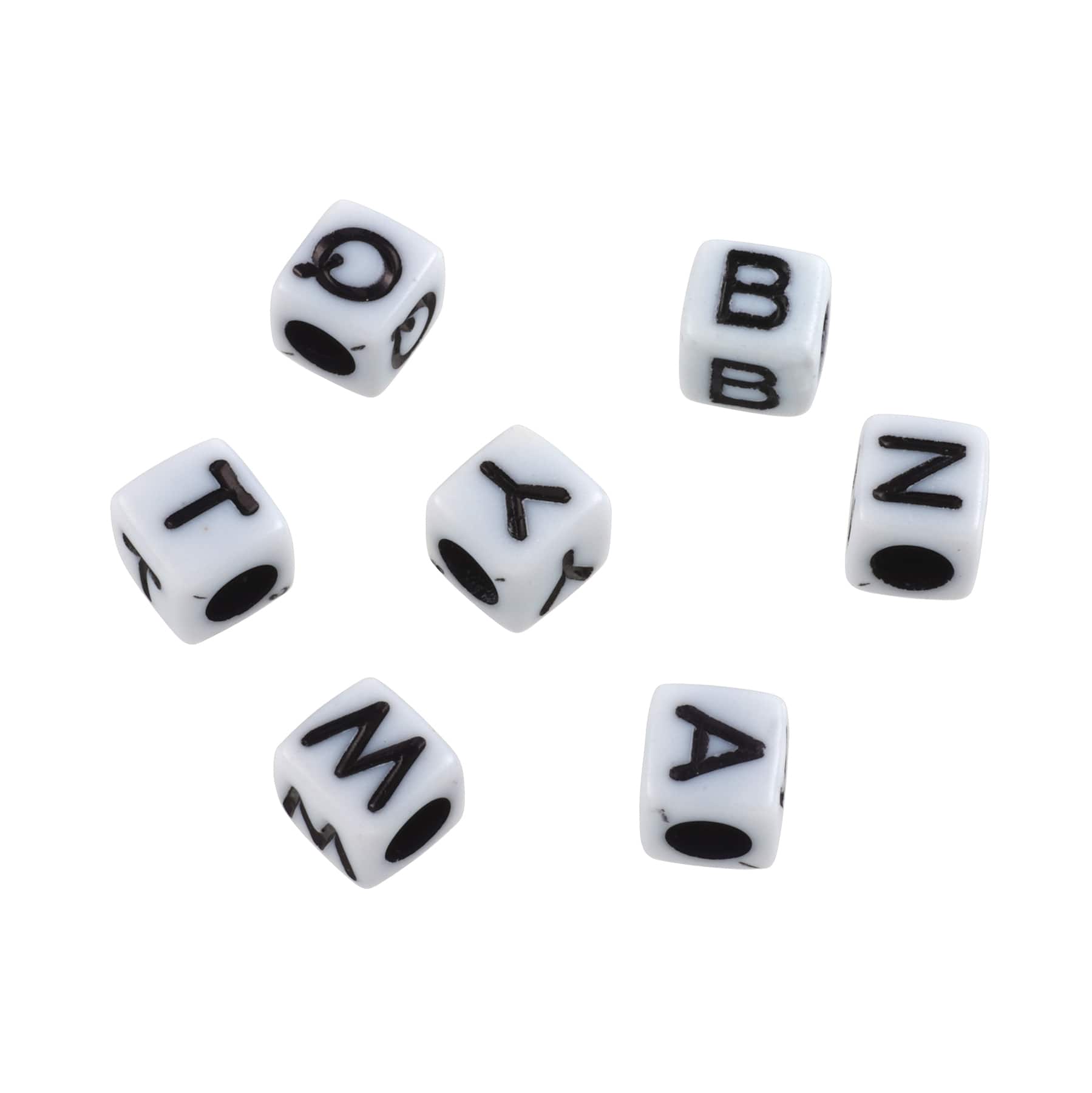6 Pack: Alphabet Acrylic Cube Craft Beads by Bead Landing™, 5.5mm