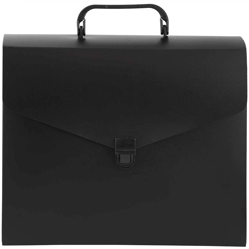 JAM Paper 10&#x22; x 12&#x22; Black Plastic Portfolio File Carry Case